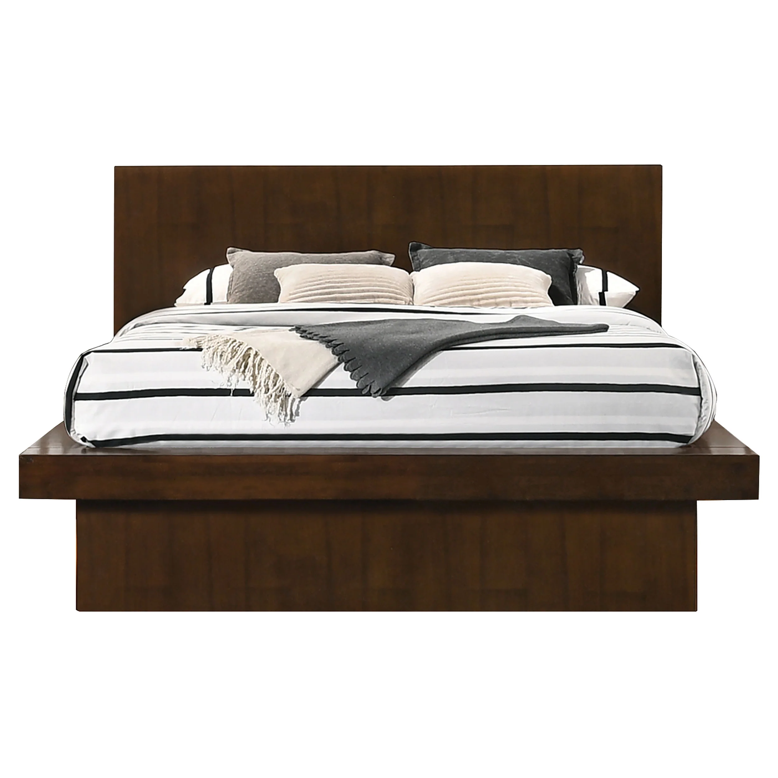 Jessica Cappuccino 4-Piece Queen Bedroom Set with Bookcase Headboard - Image 3