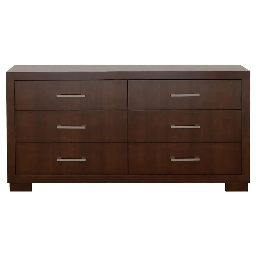 Jessica Cappuccino 5-Piece King Bedroom Set with Nightstand Panels - Image 10
