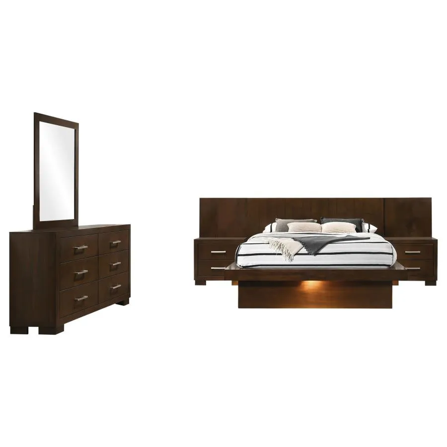 Jessica Cappuccino 5-Piece King Bedroom Set with Nightstand Panels - Image 2