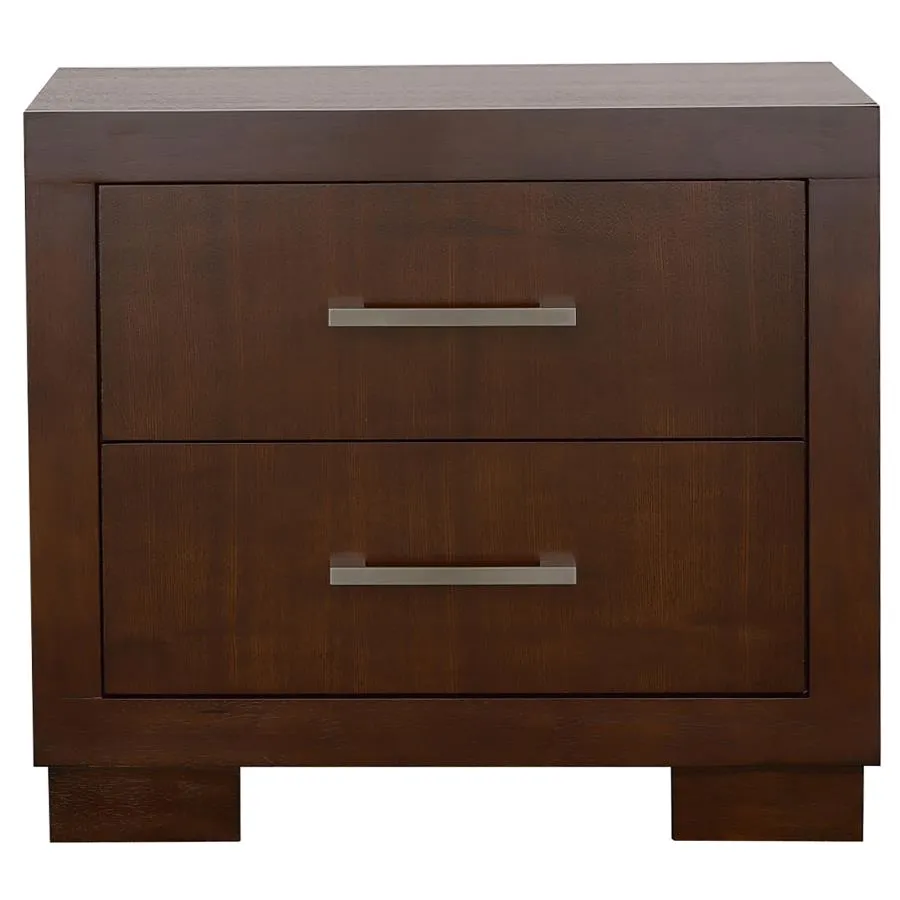 Jessica Cappuccino 5-Piece King Bedroom Set with Nightstand Panels - Image 7