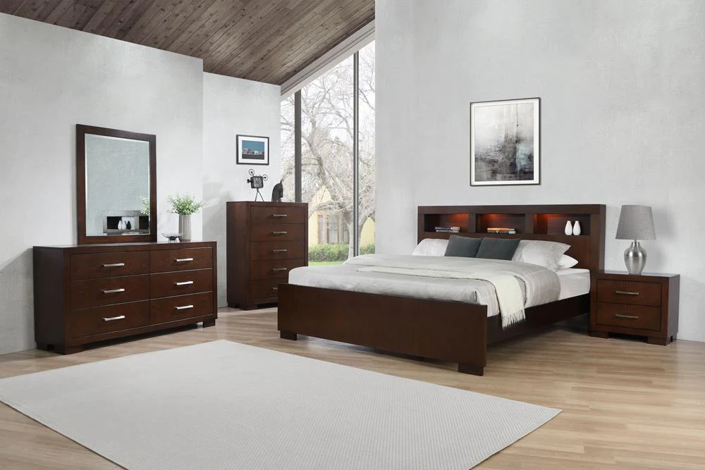 Jessica Cappuccino 5-Piece Queen Bedroom Set