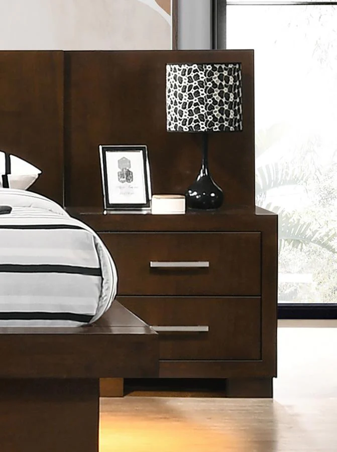 Jessica Cappuccino 6-piece Queen LED Bedroom Set - Image 4