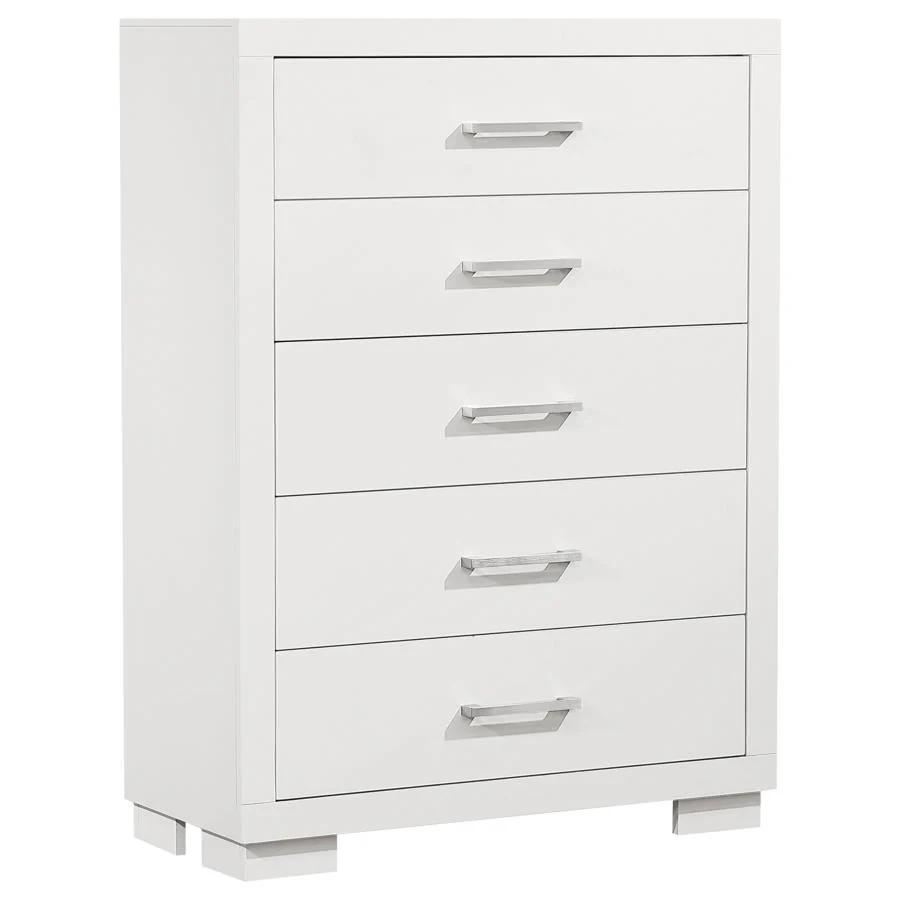 Jessica White 5-Piece King Bedroom Set with Nightstand Panels - Image 11