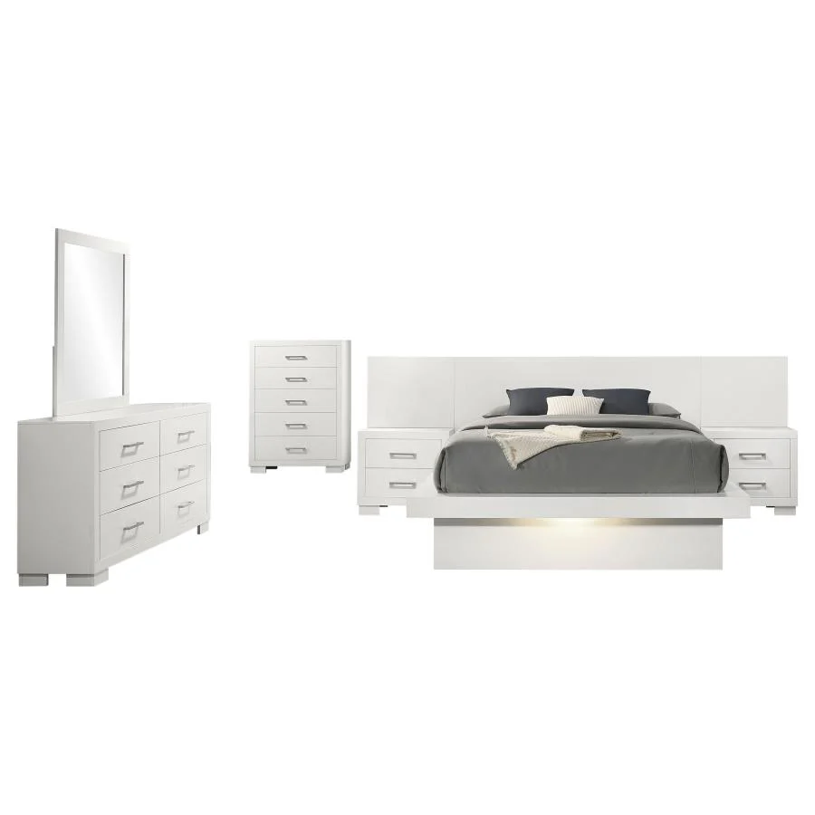 Jessica White 6-Piece Queen Bedroom Set with Nightstand Panels - Image 2