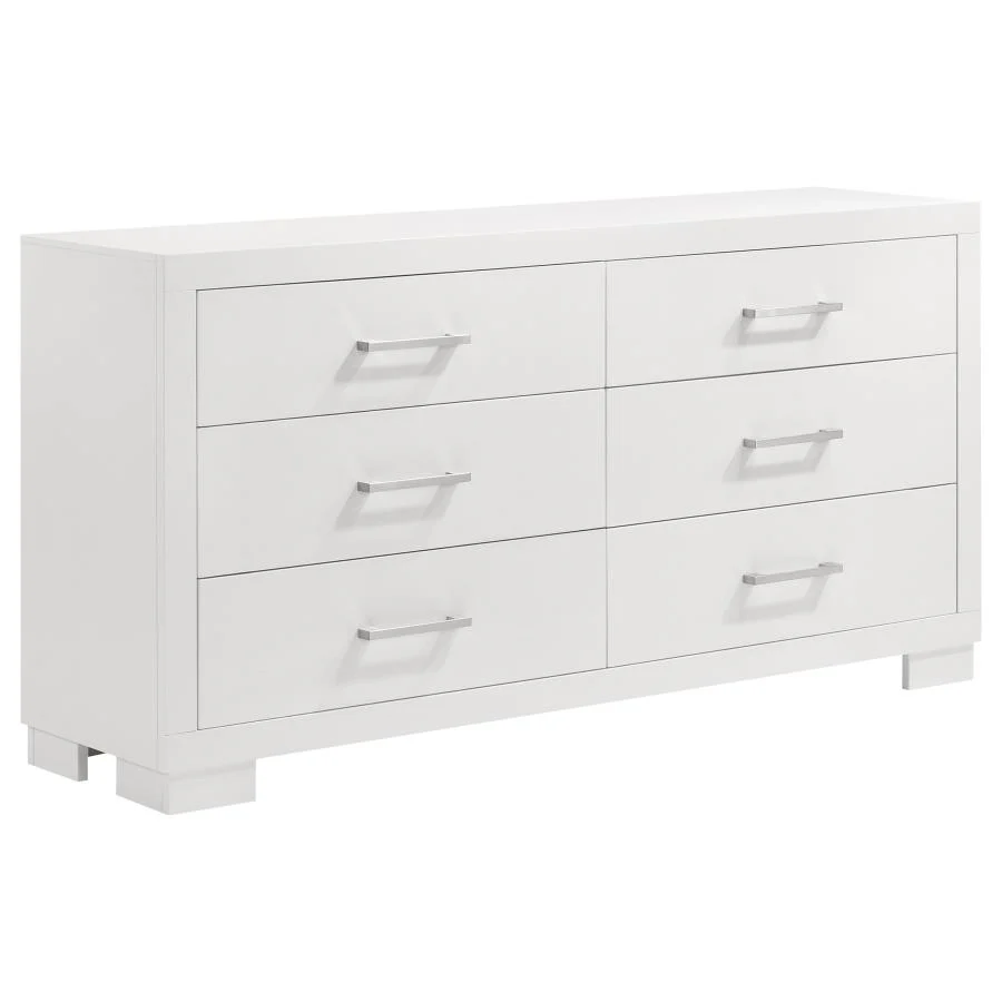 Jessica White 6-Piece Queen Bedroom Set with Nightstand Panels - Image 8