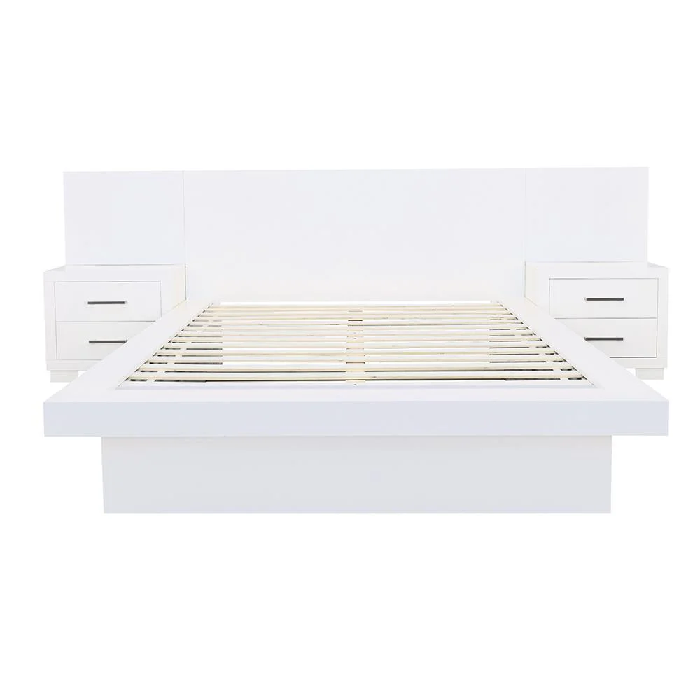 Jessica White Eastern King Platform Bed with Rail Seating - Image 5