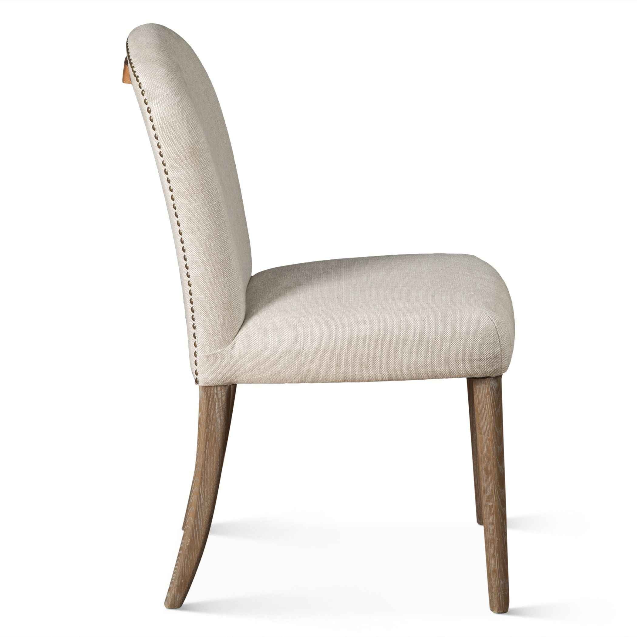 Jessie 18" Dining Chair in Beige Linen, Set of 2 - Image 4
