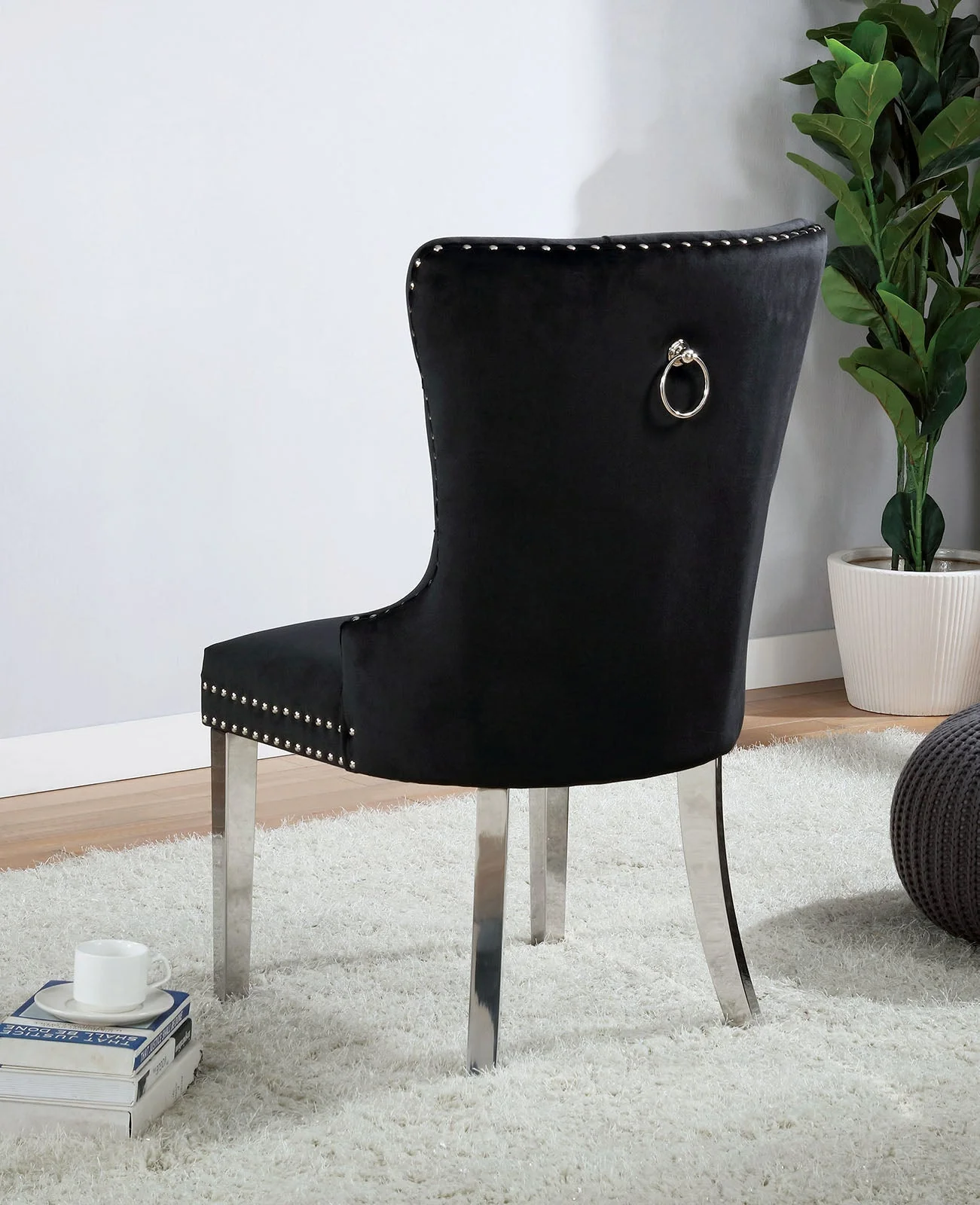 Jewett Black Wingback Chair - Image 2