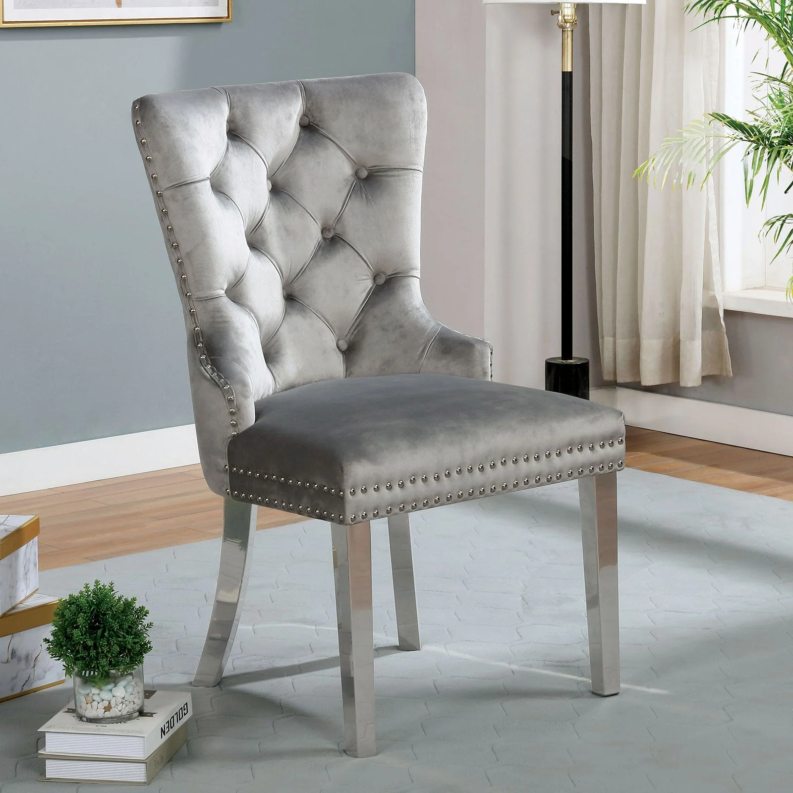 Jewett Gray Wingback Chair