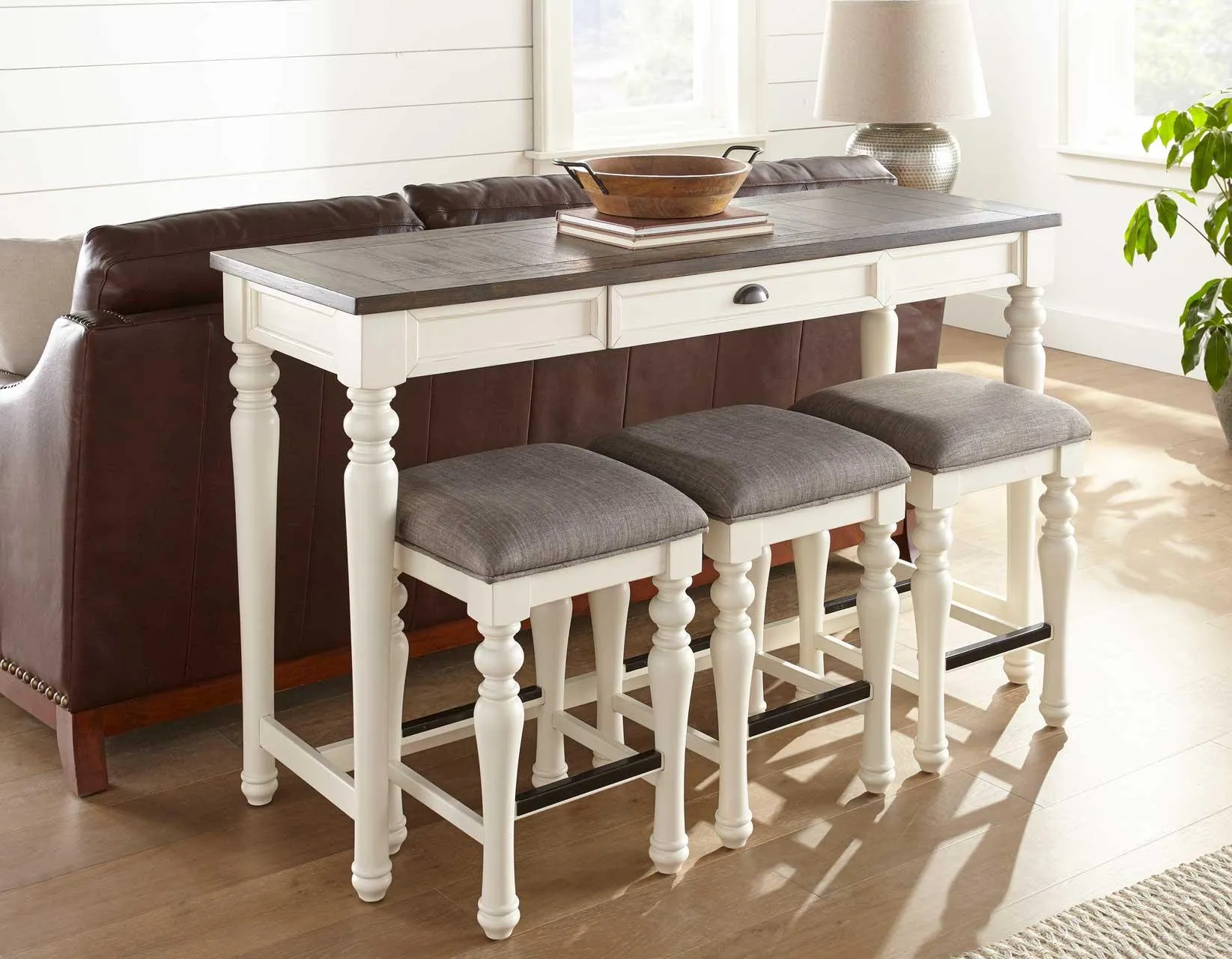 Joanna Ivory/Mocha 4-Piece Sofa Bar Set - Image 2