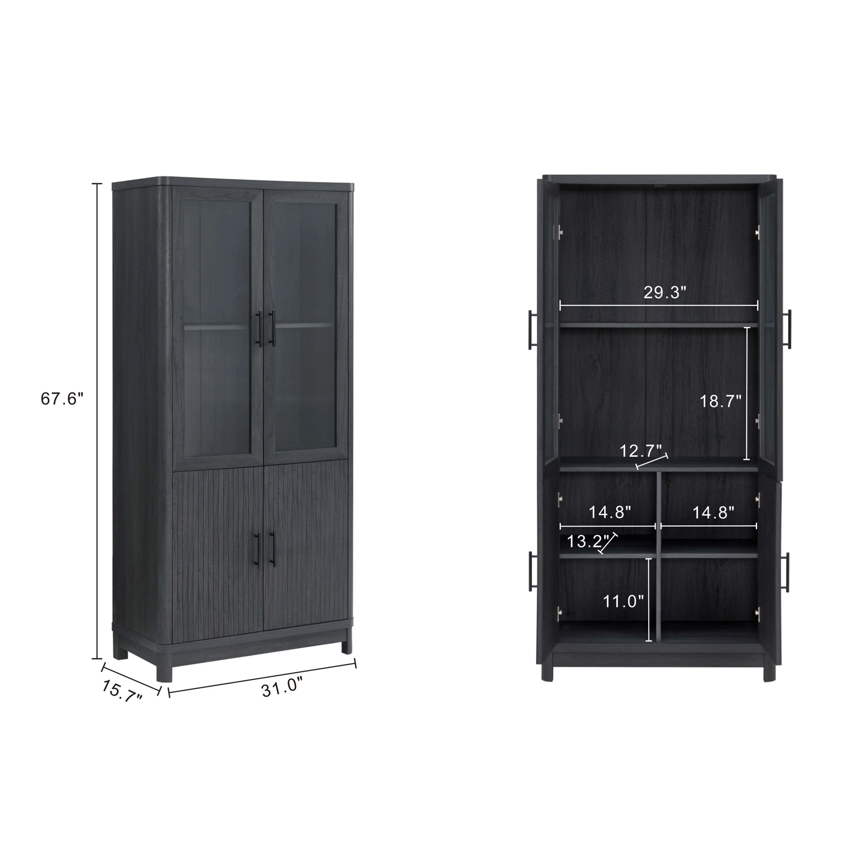 Jodie Bookcase in Charcoal Grey (set of 3) - Image 3