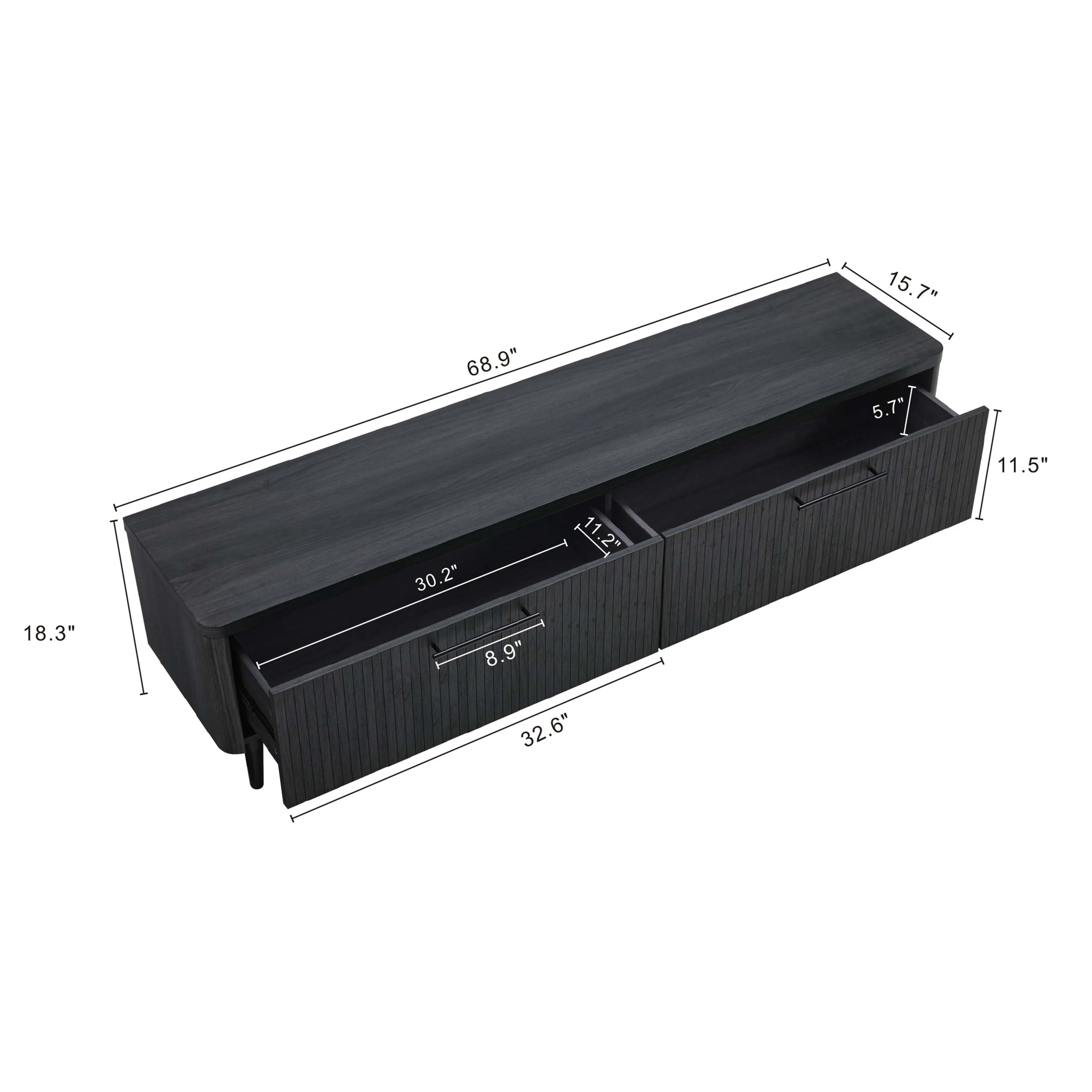 Jodie TV Stand in Charcoal Grey - Image 3