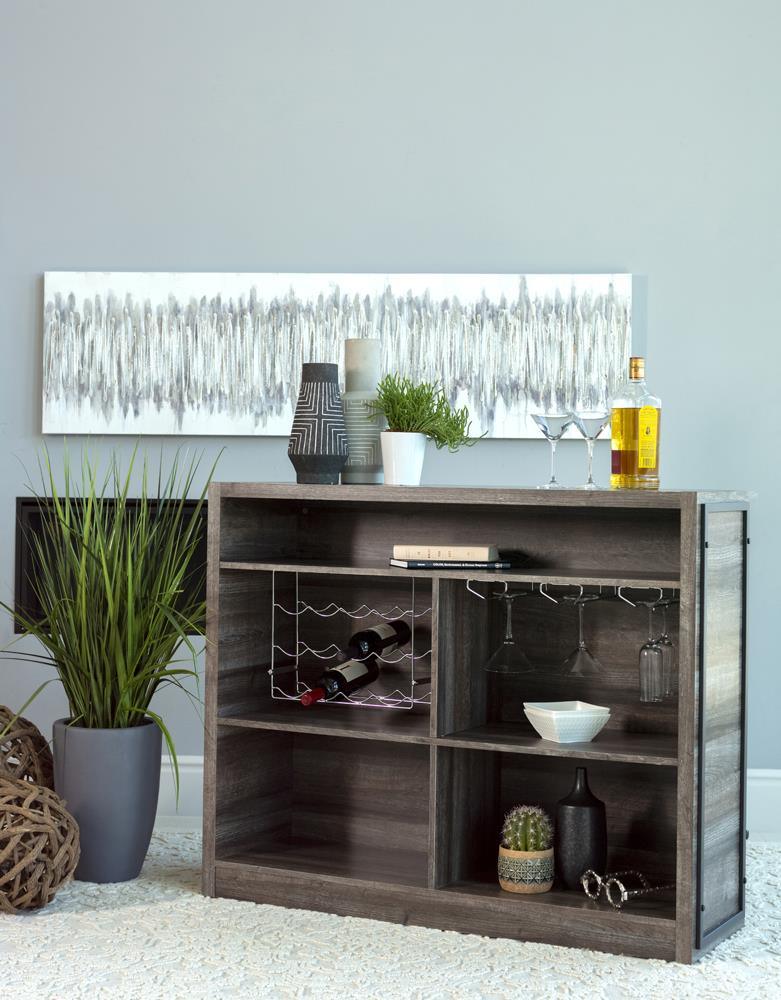 Joe Aged Oak 5-Shelf Bar Unit - Image 2