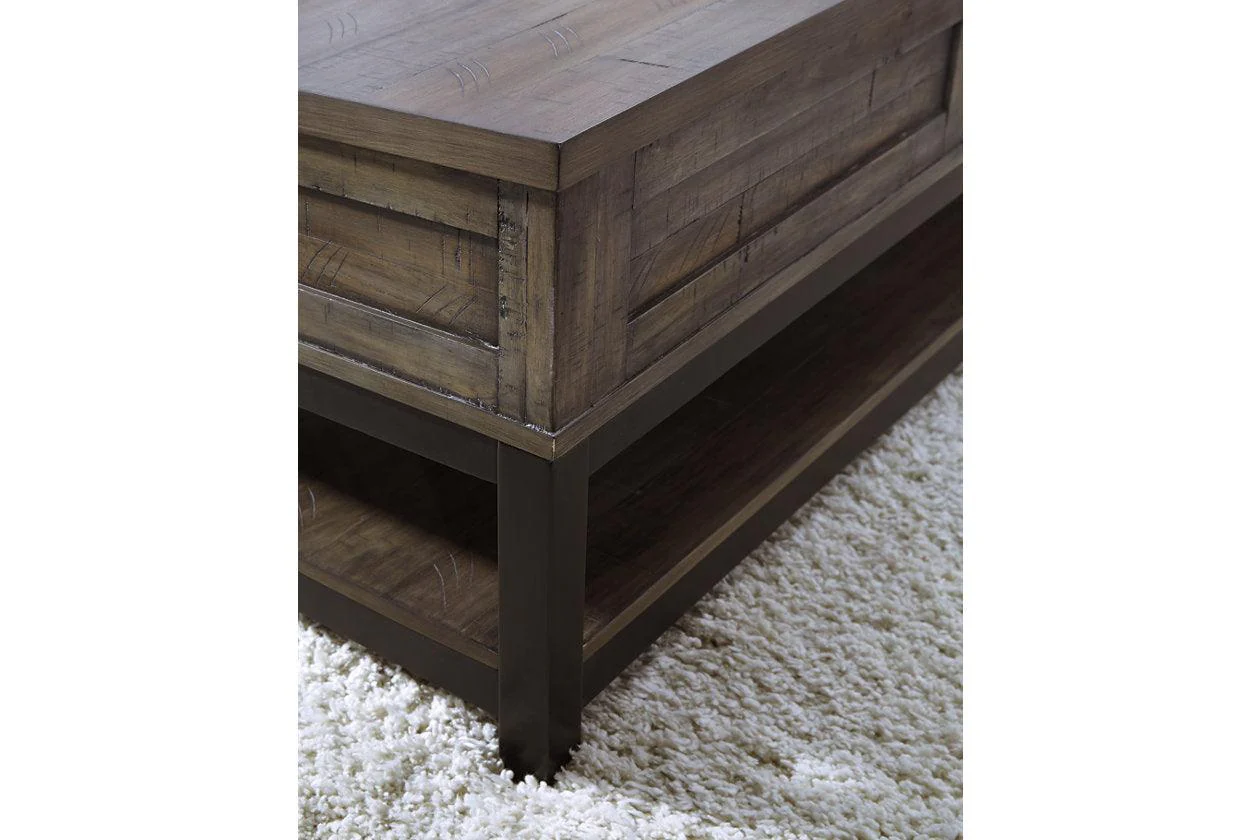 Johurst Grayish Brown Coffee Table with Lift Top - Image 6