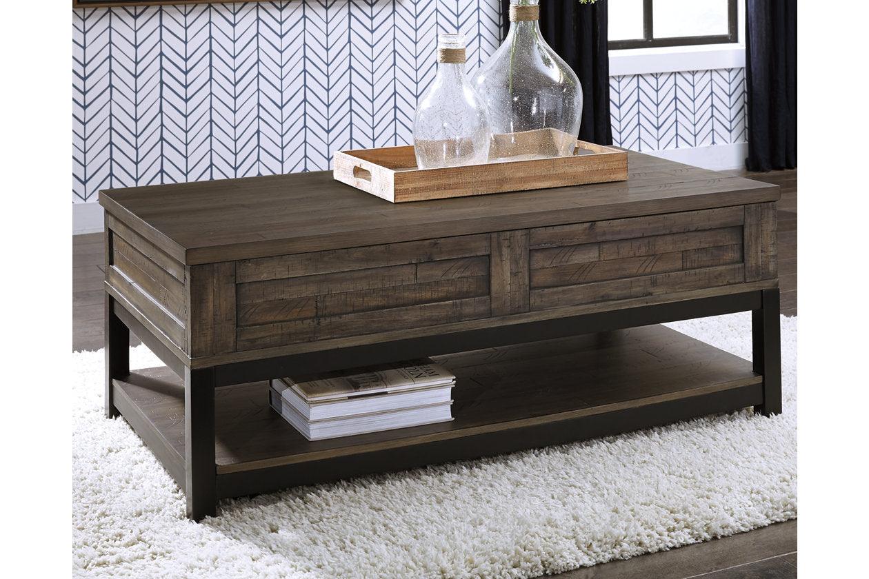 Johurst Grayish Brown Coffee Table with Lift Top - Image 8