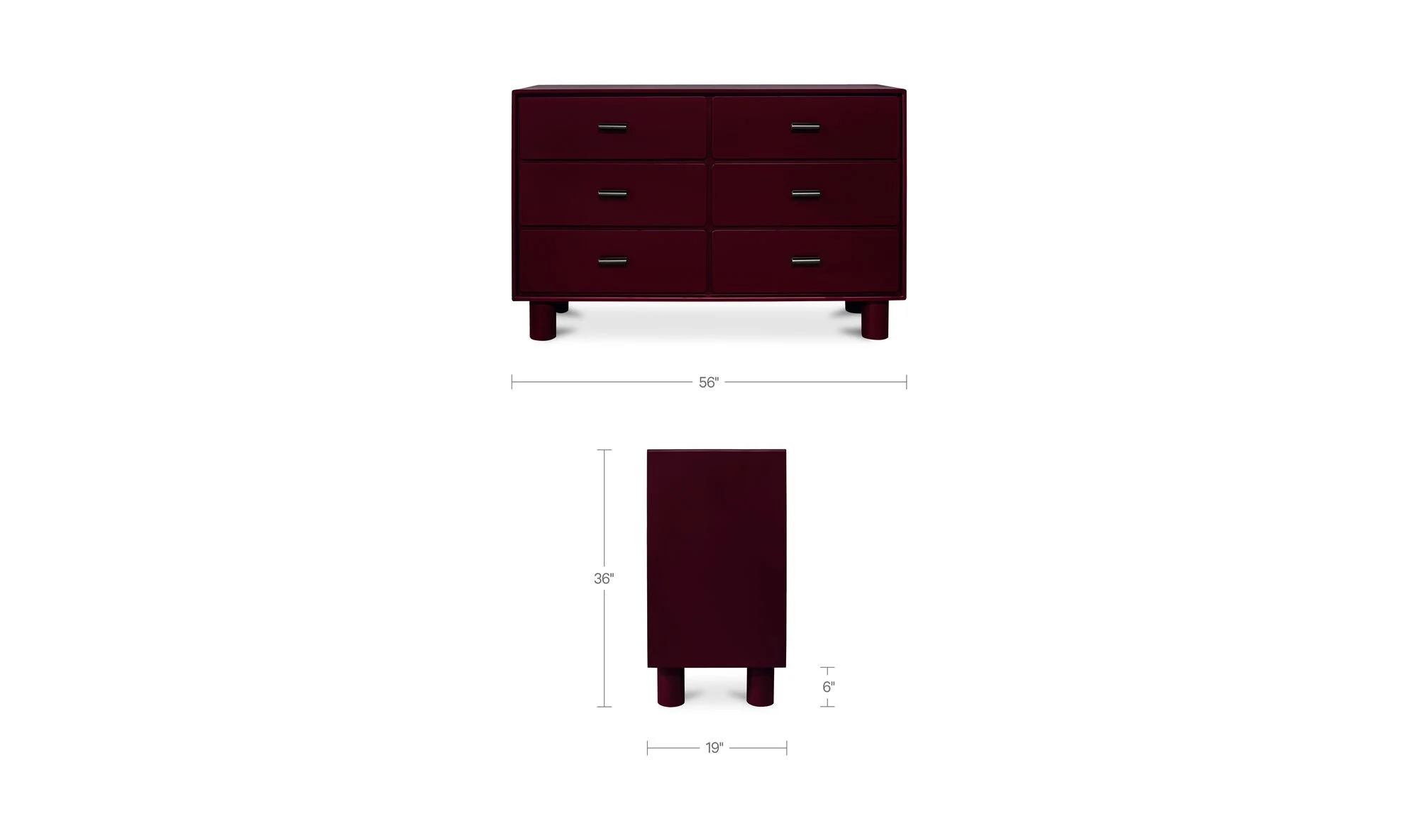 Jolene 6 Drawer Dresser Deep Red - Image 13