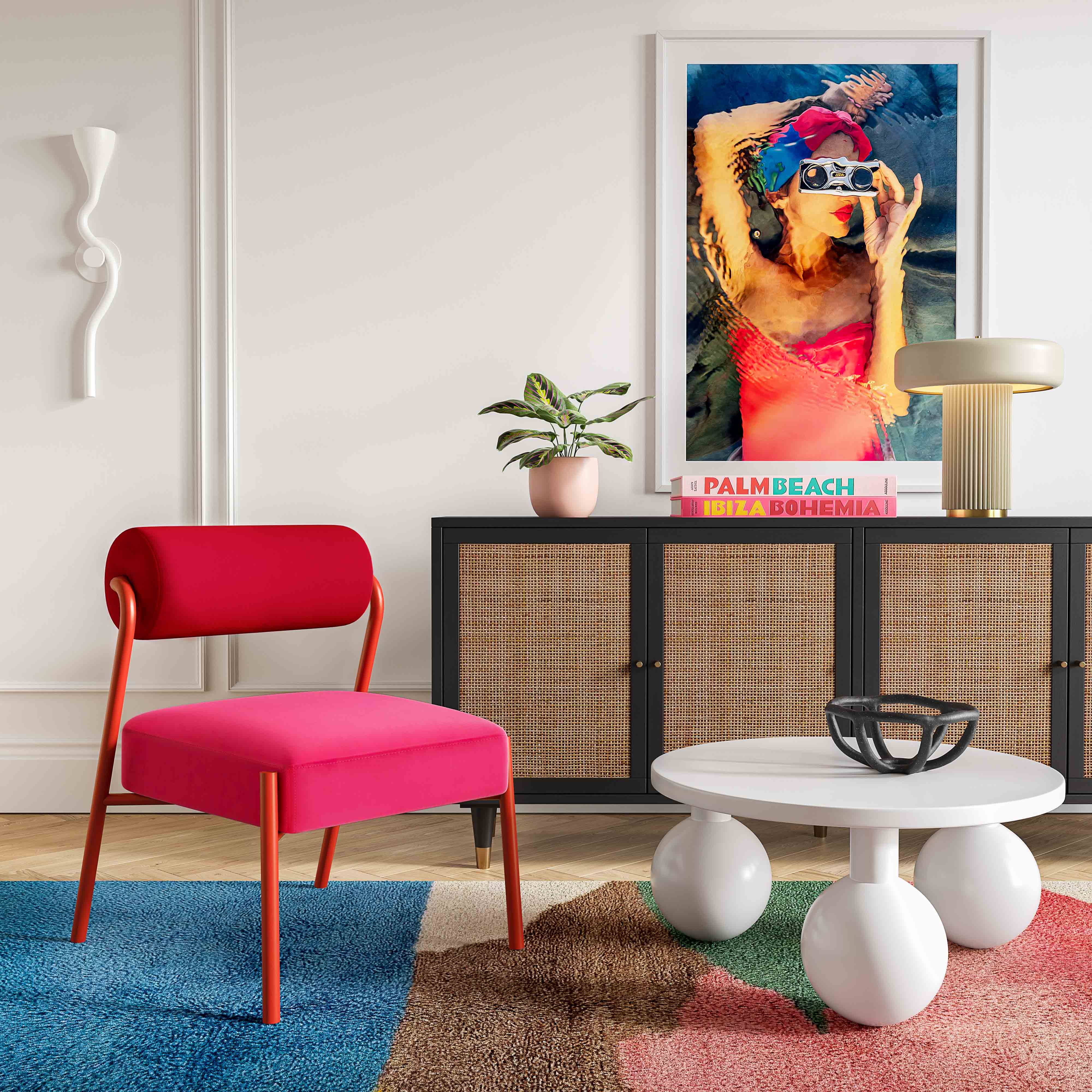 Jolene Velvet Accent Chair - Image 2