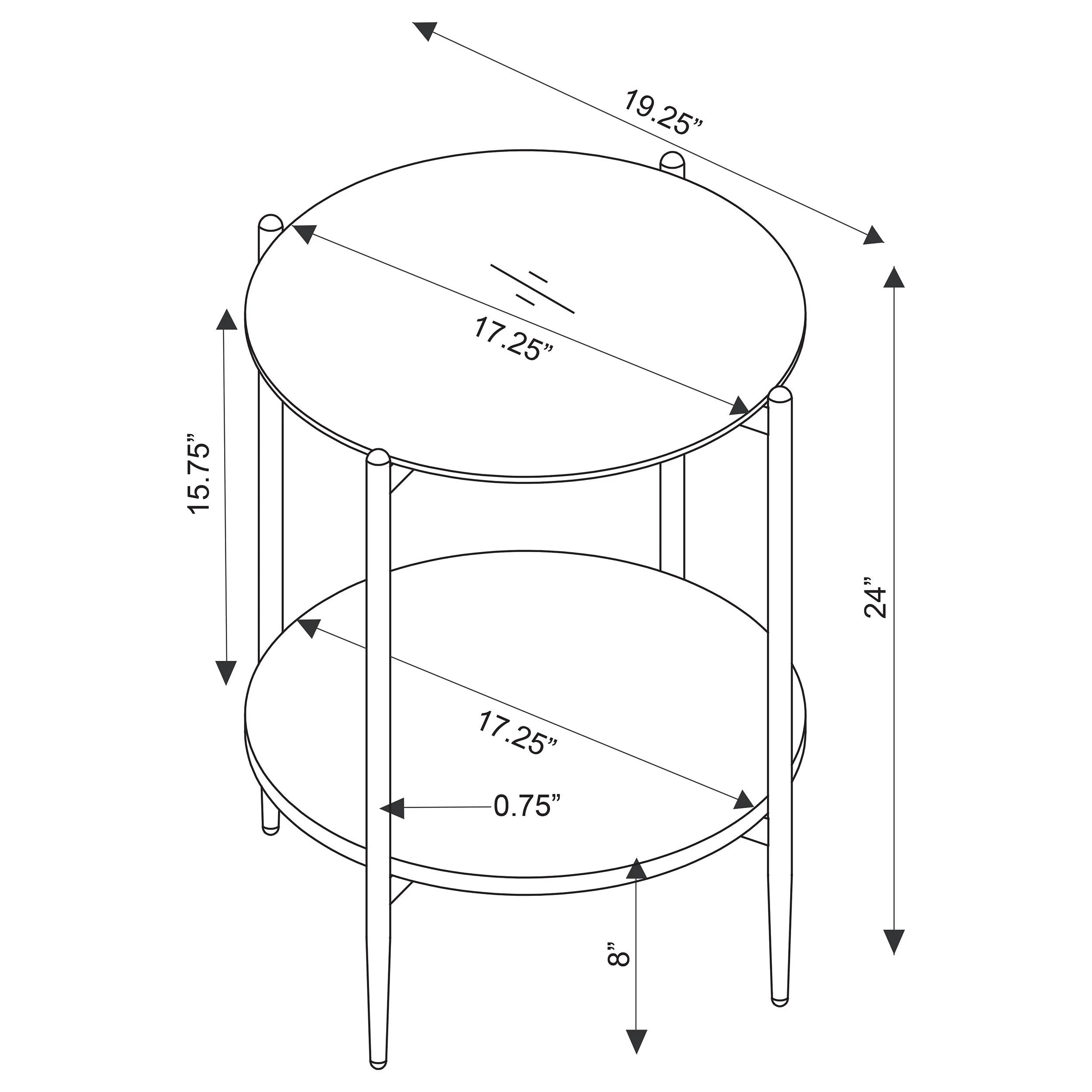 Jonelle Gold 2-Piece Round Coffee and End Table Set - Image 5