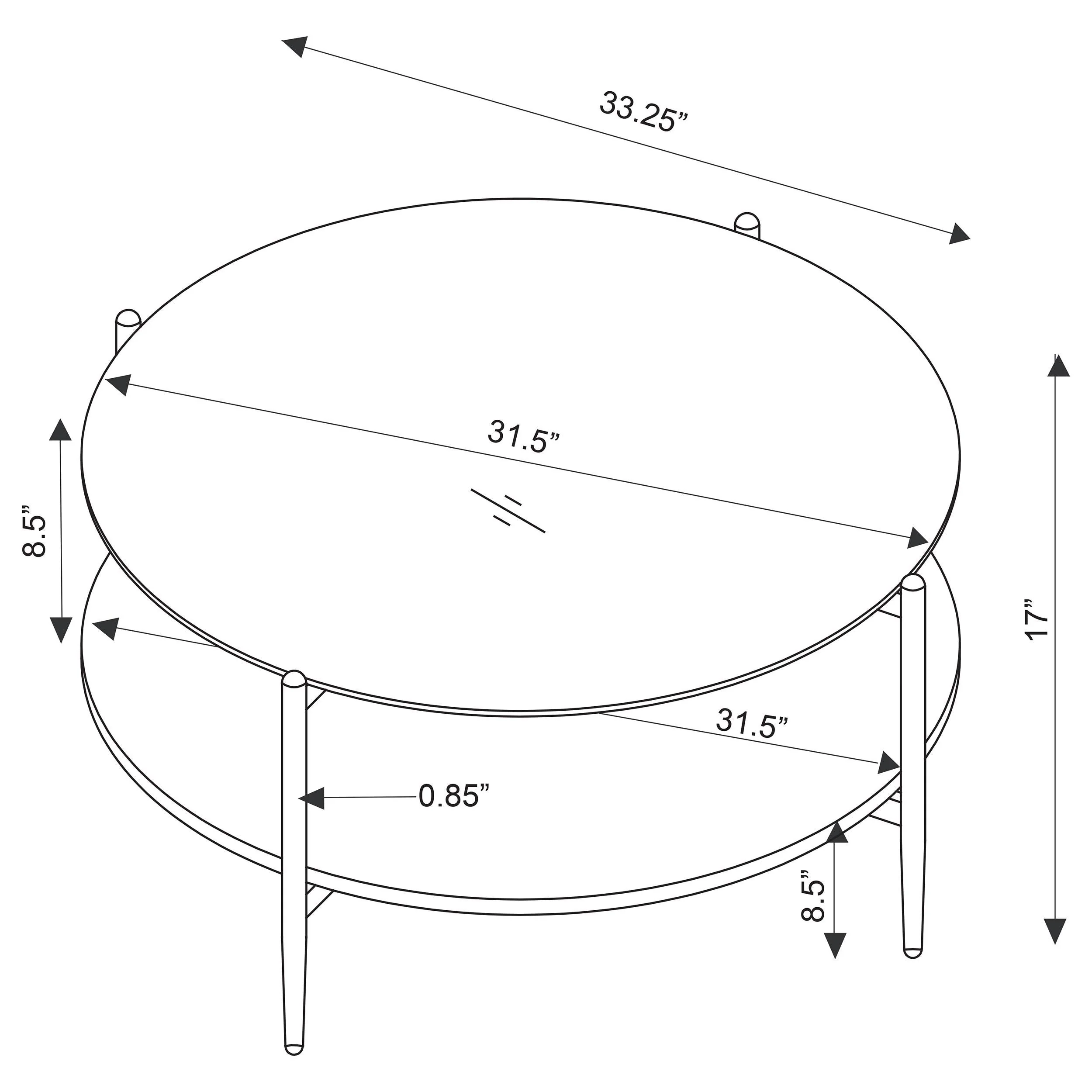 Jonelle Gold 2-Piece Round Coffee and End Table Set - Image 6