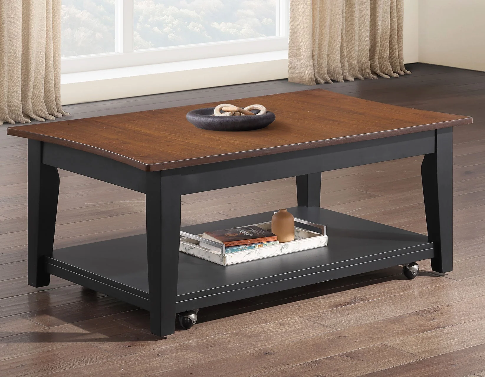 Joplin Walnut/Ebony 3-Piece Lift-Top Table Set - Image 3
