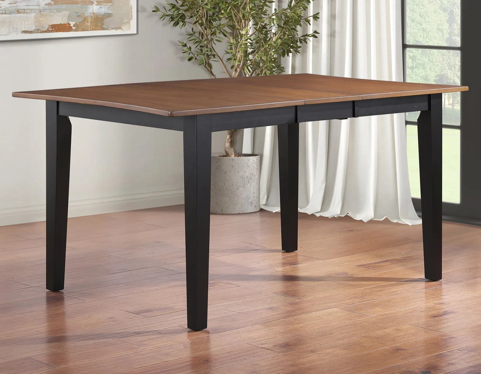 Joplin Walnut/Ebony Dining Table with 12″ Leaf - Image 2