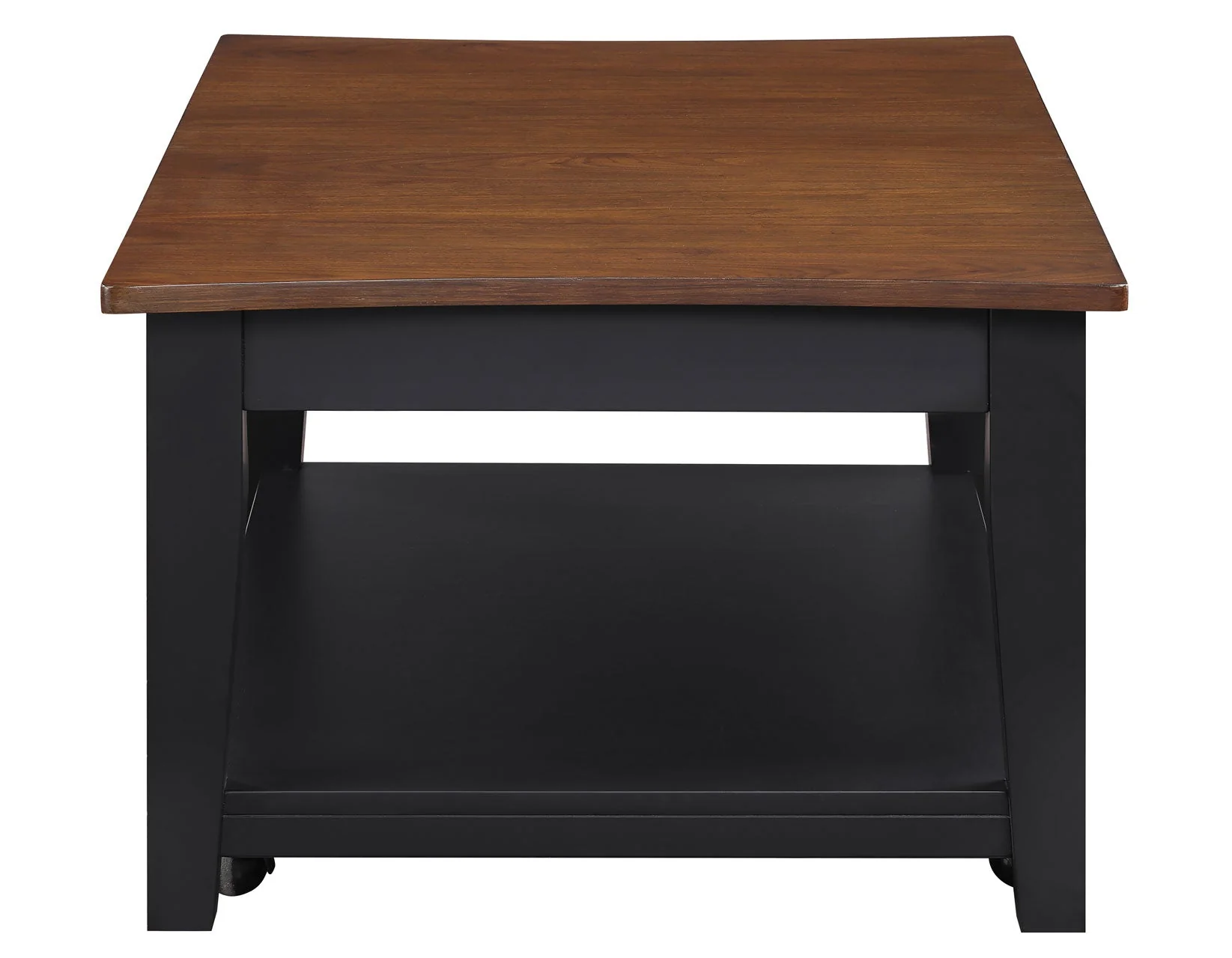 Joplin Walnut/Ebony Lift-Top Cocktail Table with Casters - Image 6