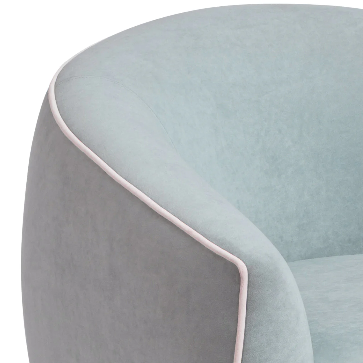 Jordan Contrast Piping Velvet Swivel Chair - Image 12