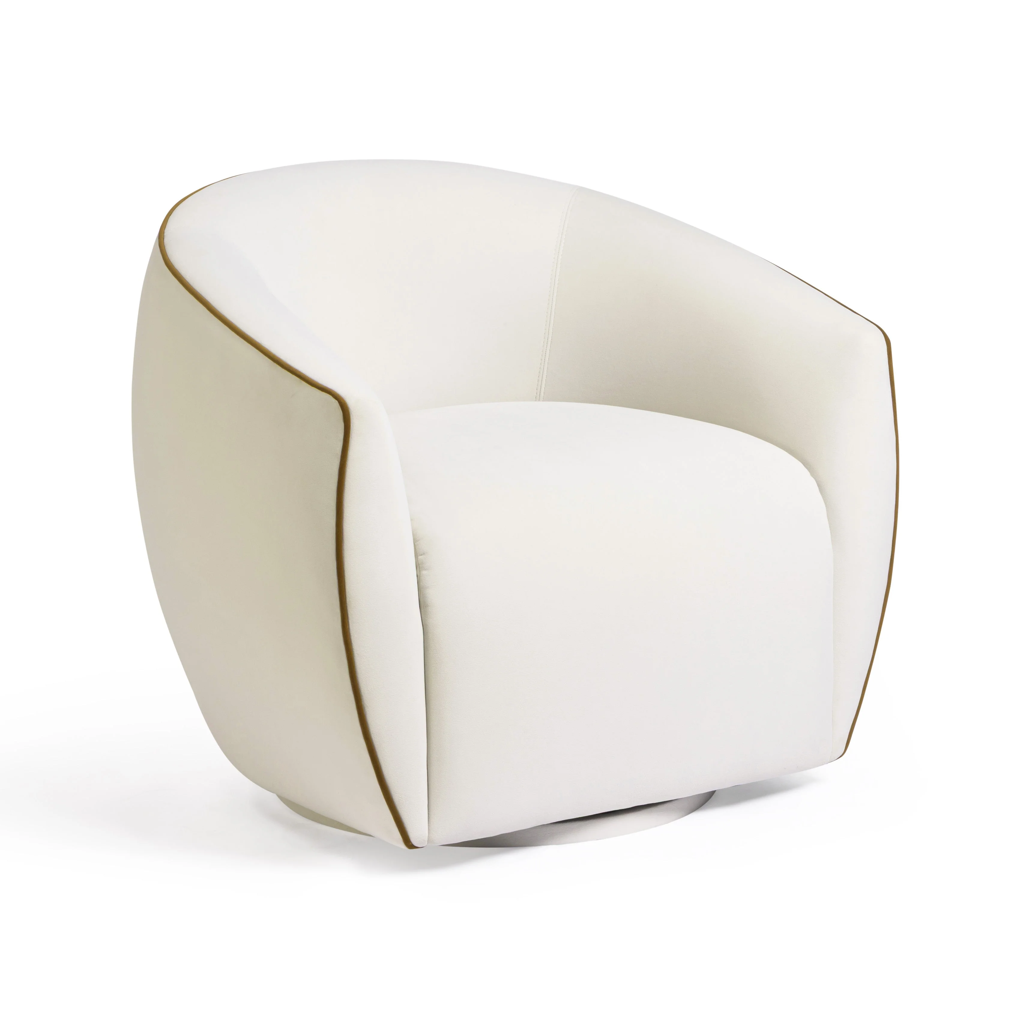 Jordan Contrast Piping Velvet Swivel Chair - Image 2