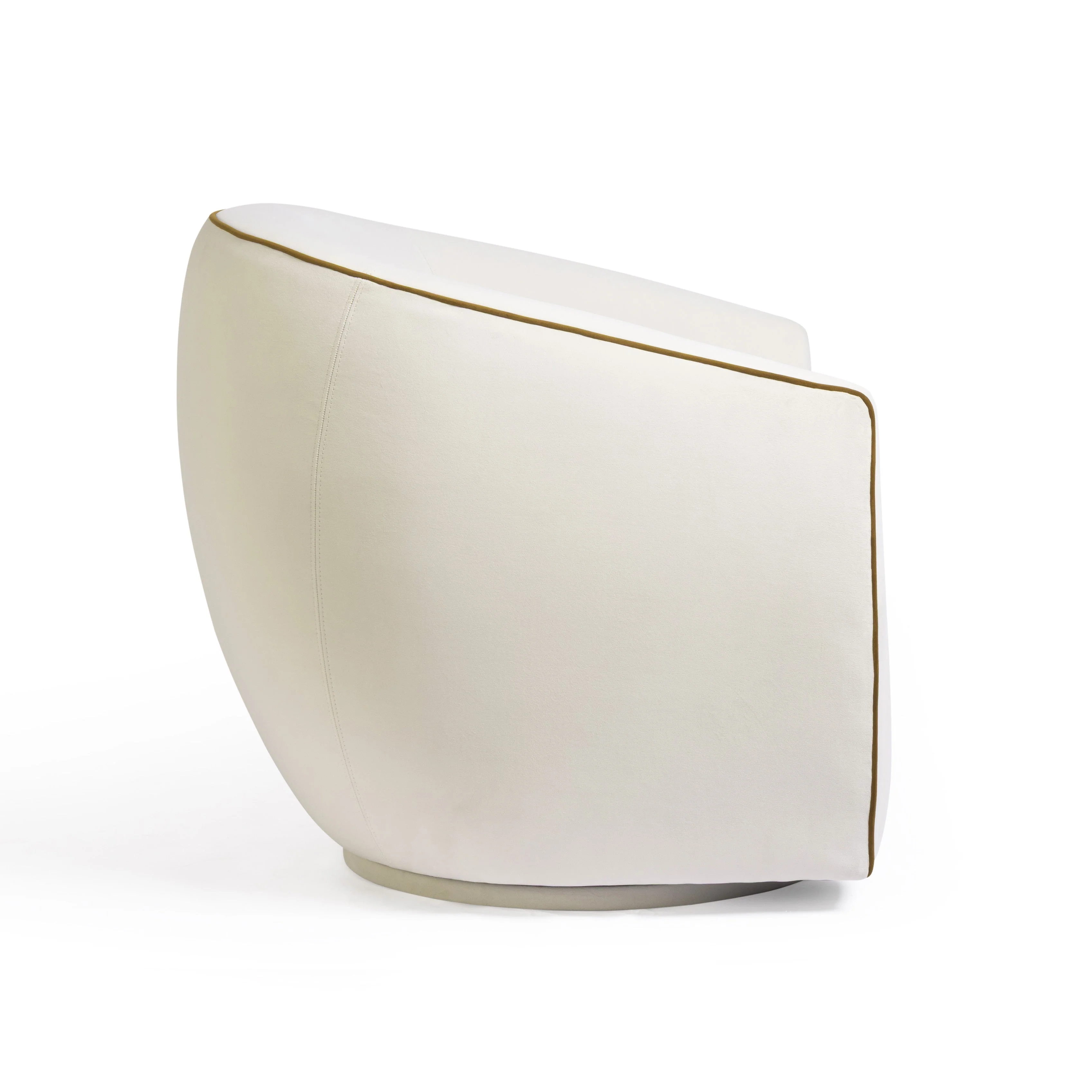 Jordan Contrast Piping Velvet Swivel Chair - Image 3