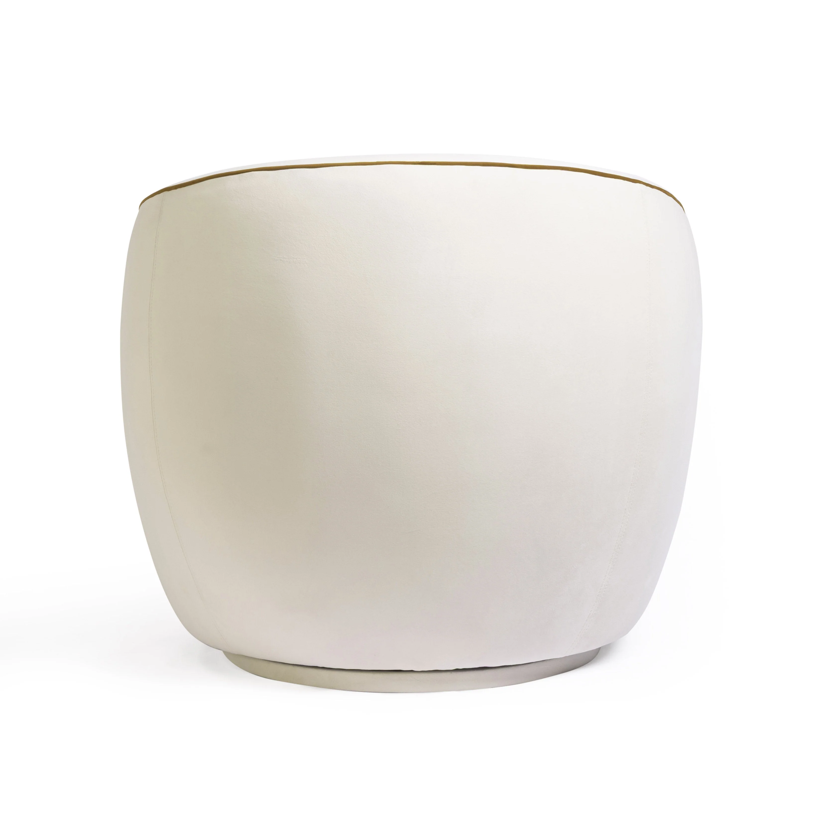 Jordan Contrast Piping Velvet Swivel Chair - Image 4
