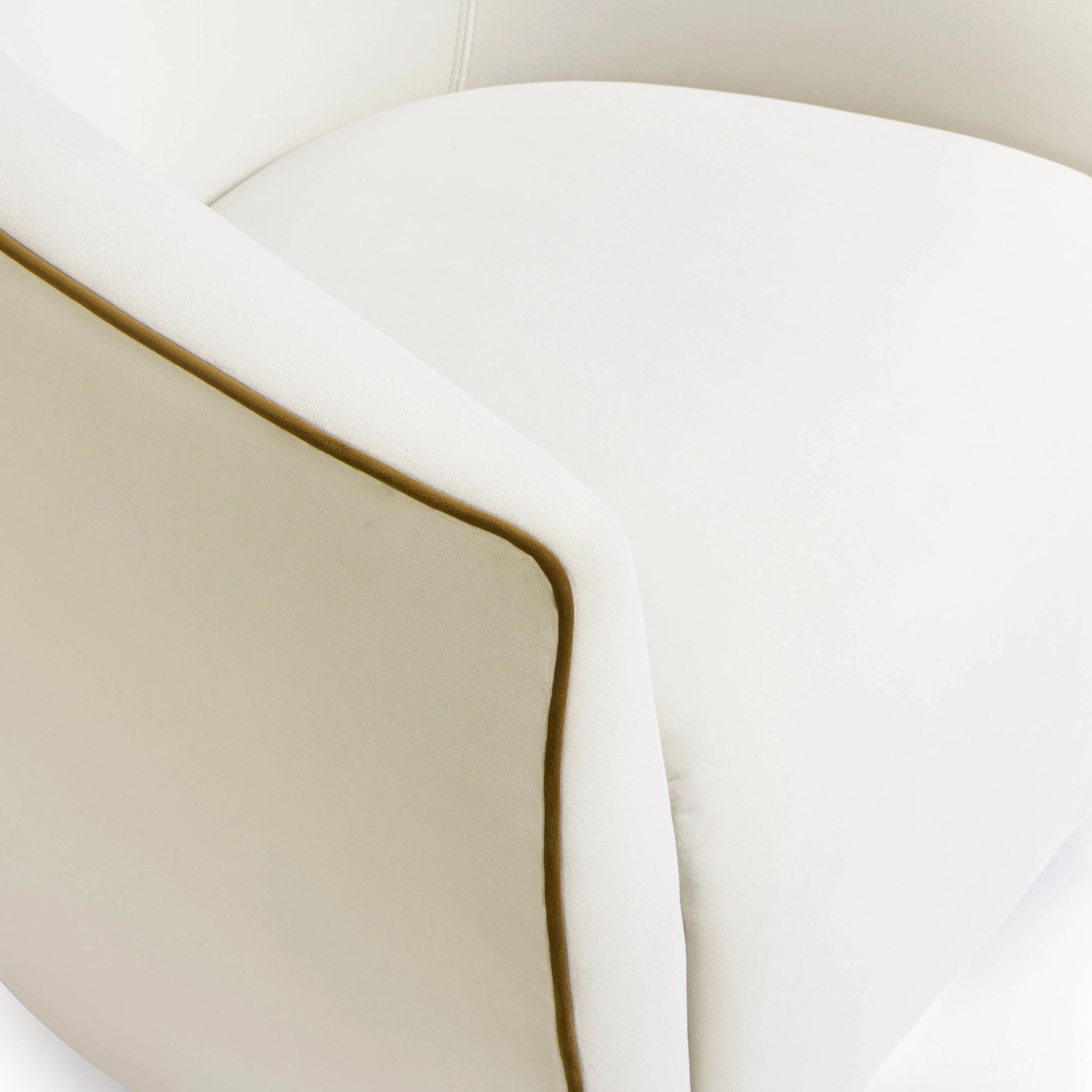 Jordan Contrast Piping Velvet Swivel Chair - Image 5