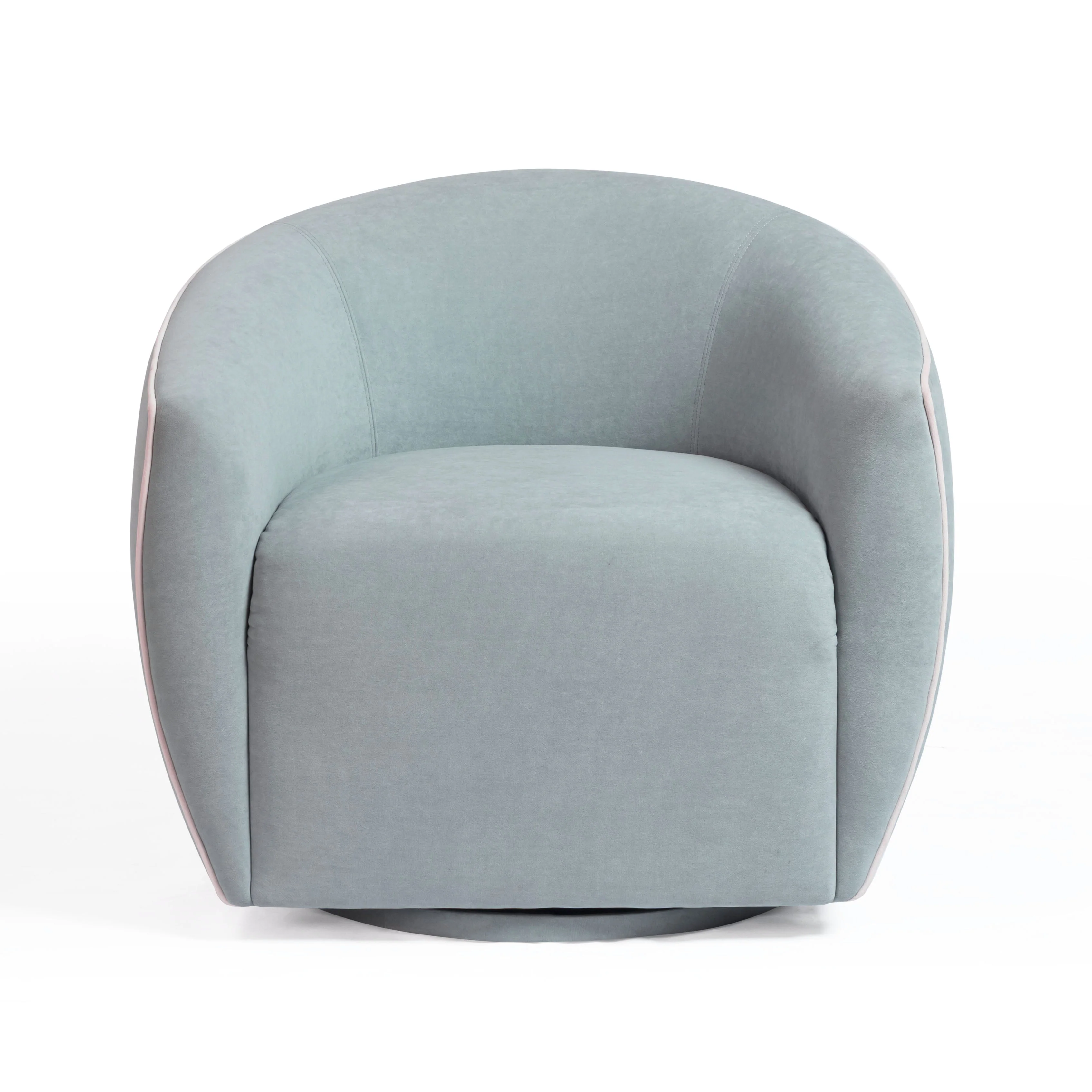 Jordan Contrast Piping Velvet Swivel Chair - Image 7