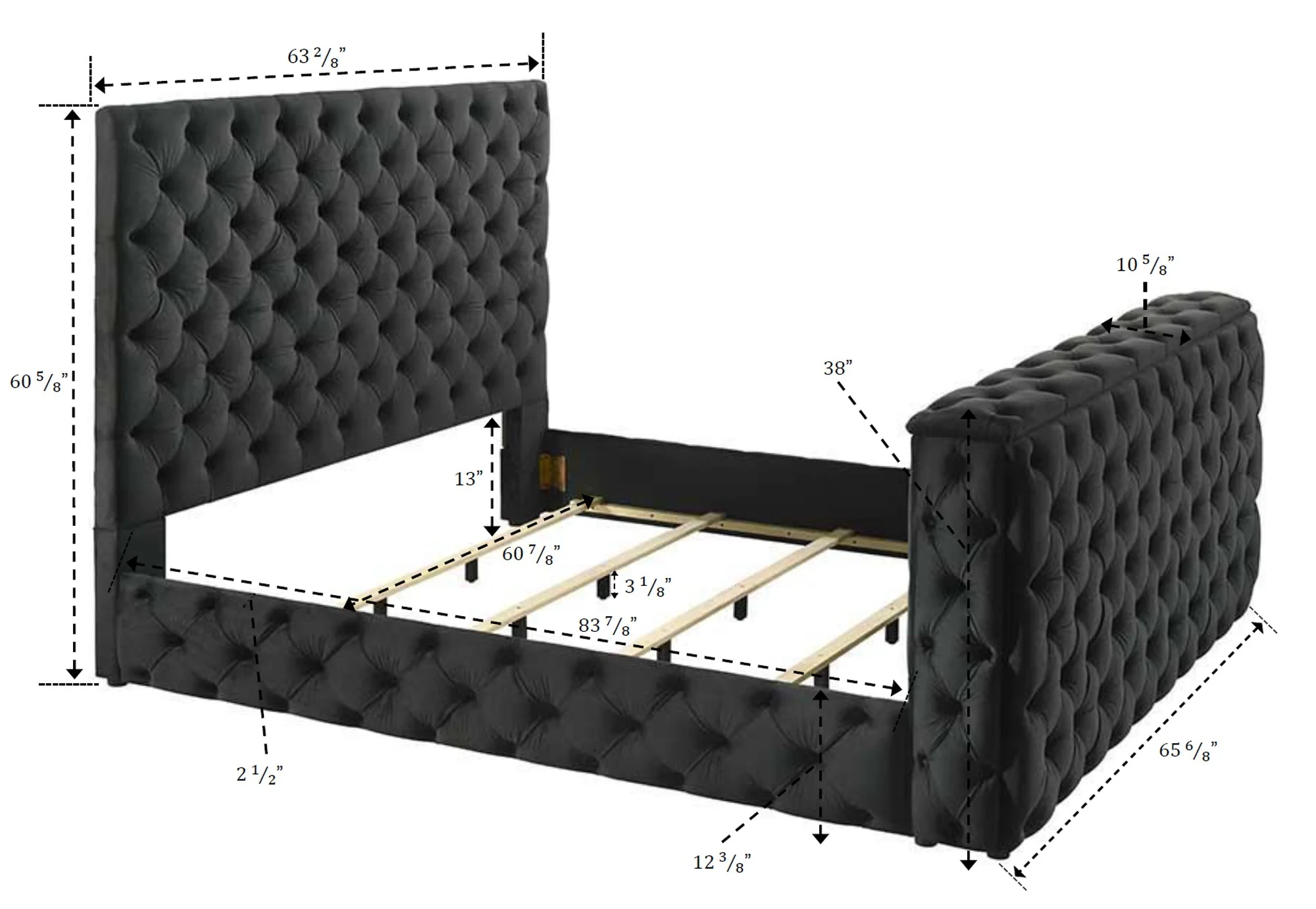 Josephine Black Queen Upholstered Panel Bed with TV Lift - Image 6