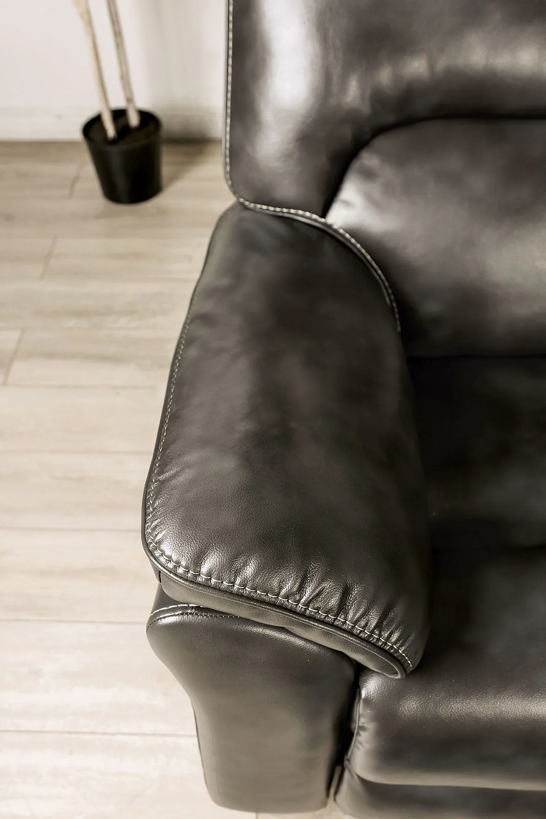 Josias Dark Gray Leatherette Sofa & Loveseat - Image 6
