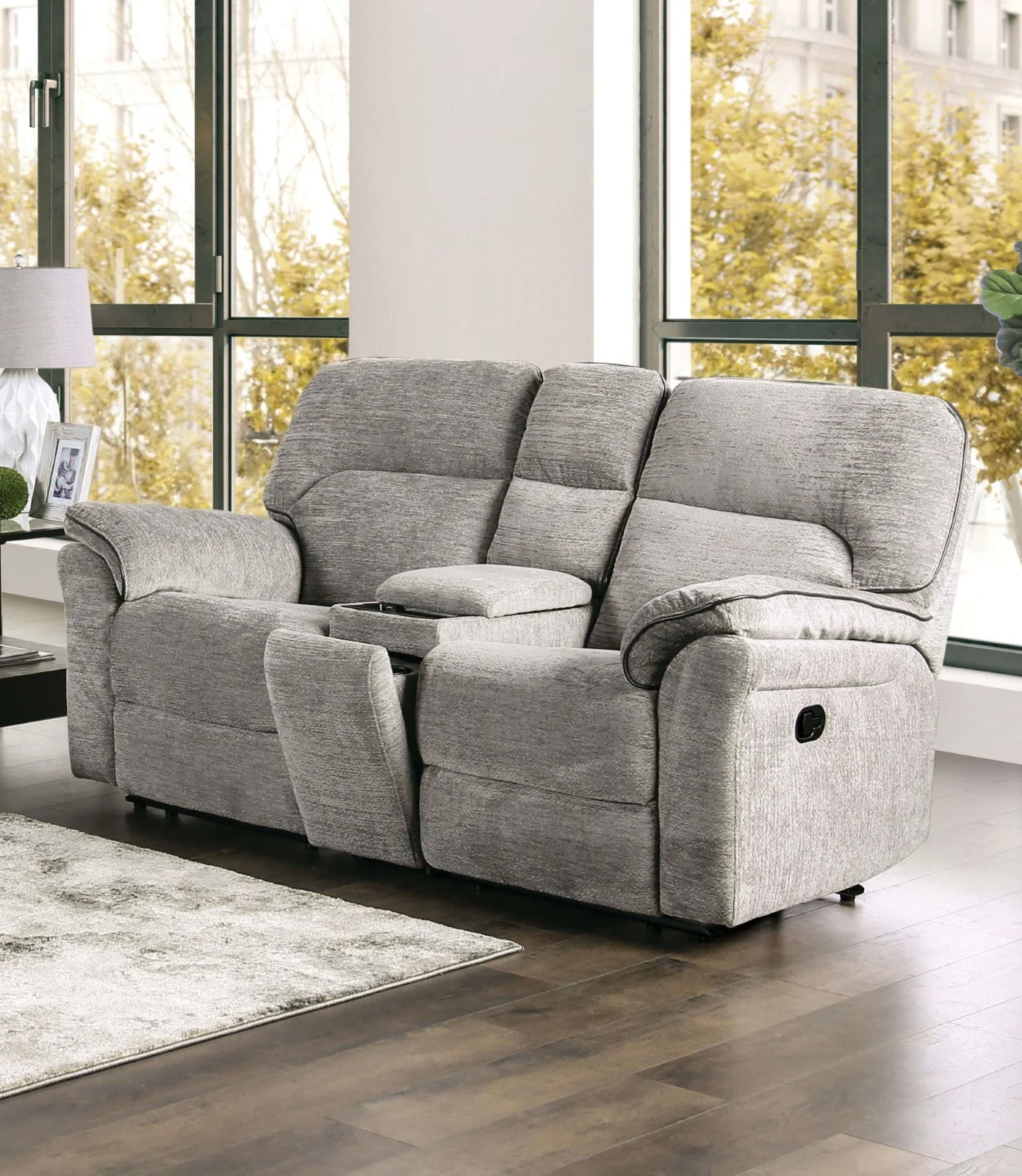 Josias Light Gray Fabric Sofa & Loveseat - Image 3
