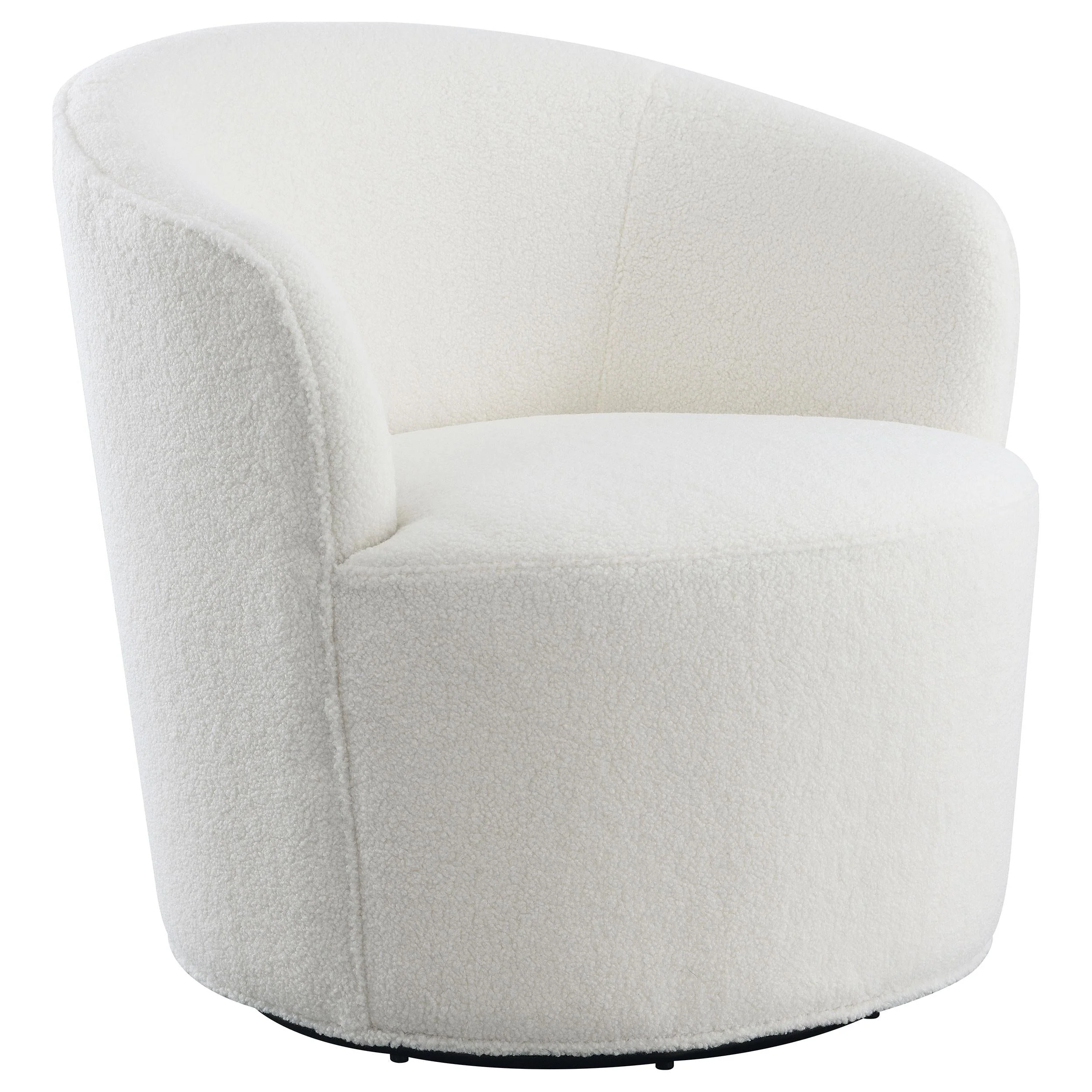 Joyce Upholstered Barrel Back Swivel Chair White - Image 2