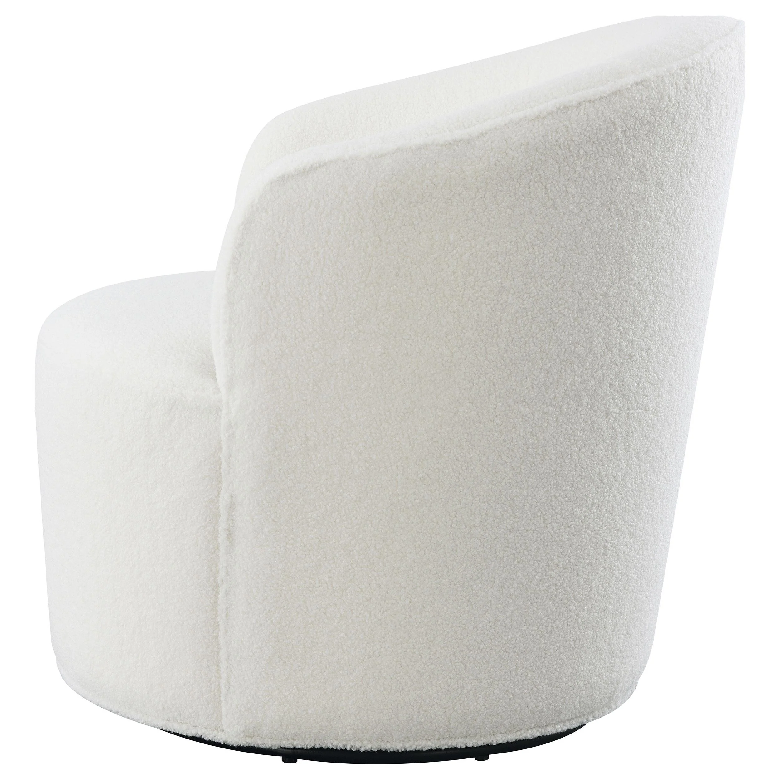 Joyce Upholstered Barrel Back Swivel Chair White - Image 5
