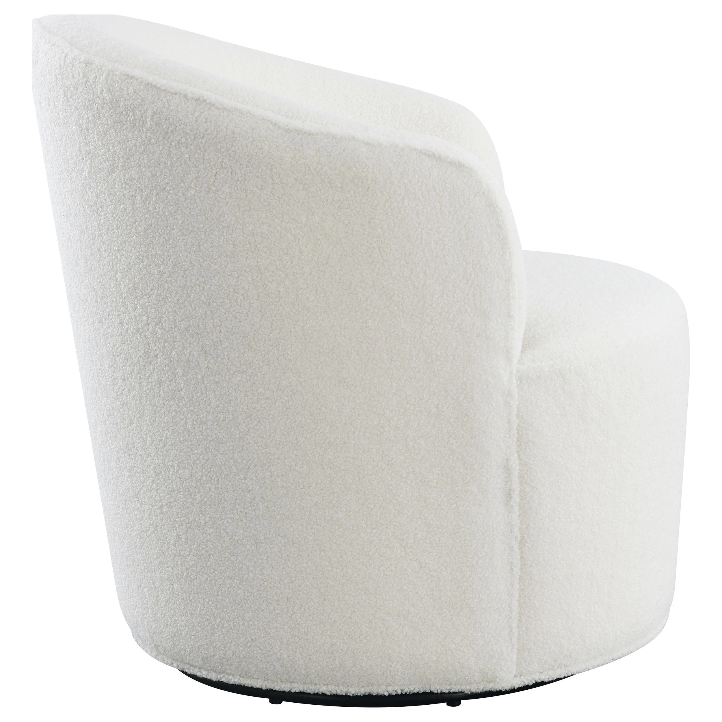 Joyce Upholstered Barrel Back Swivel Chair White - Image 8