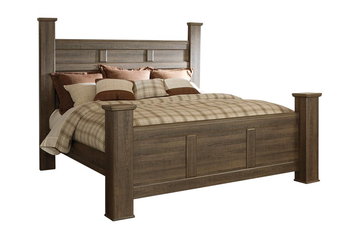 Juararo Dark Brown California King Poster Bed - Image 4