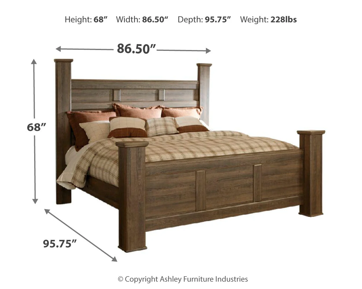 Juararo Dark Brown Poster Bedroom Set - Image 10