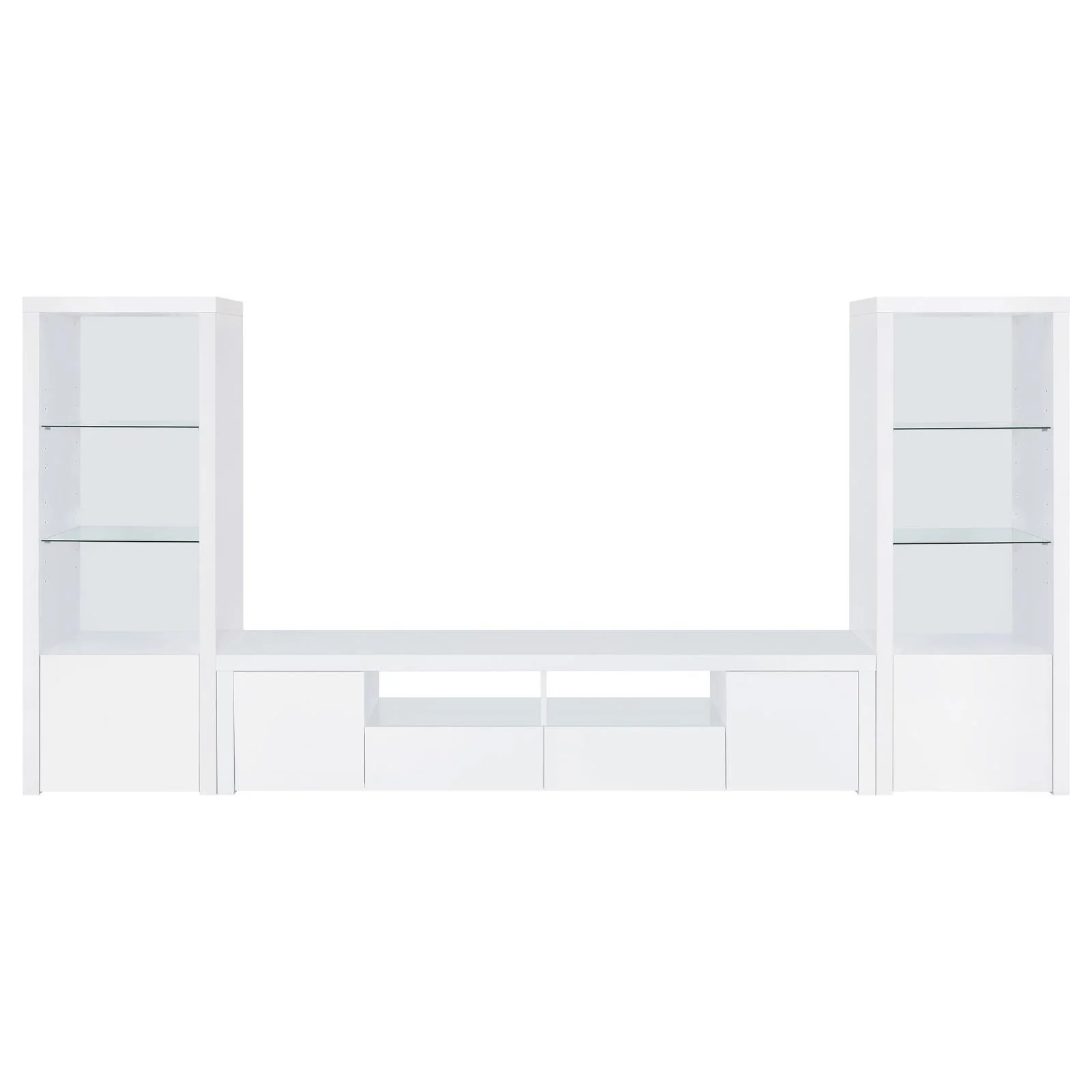 Jude White High Gloss 3-shelf Media Tower With Storage Cabinet - Image 9