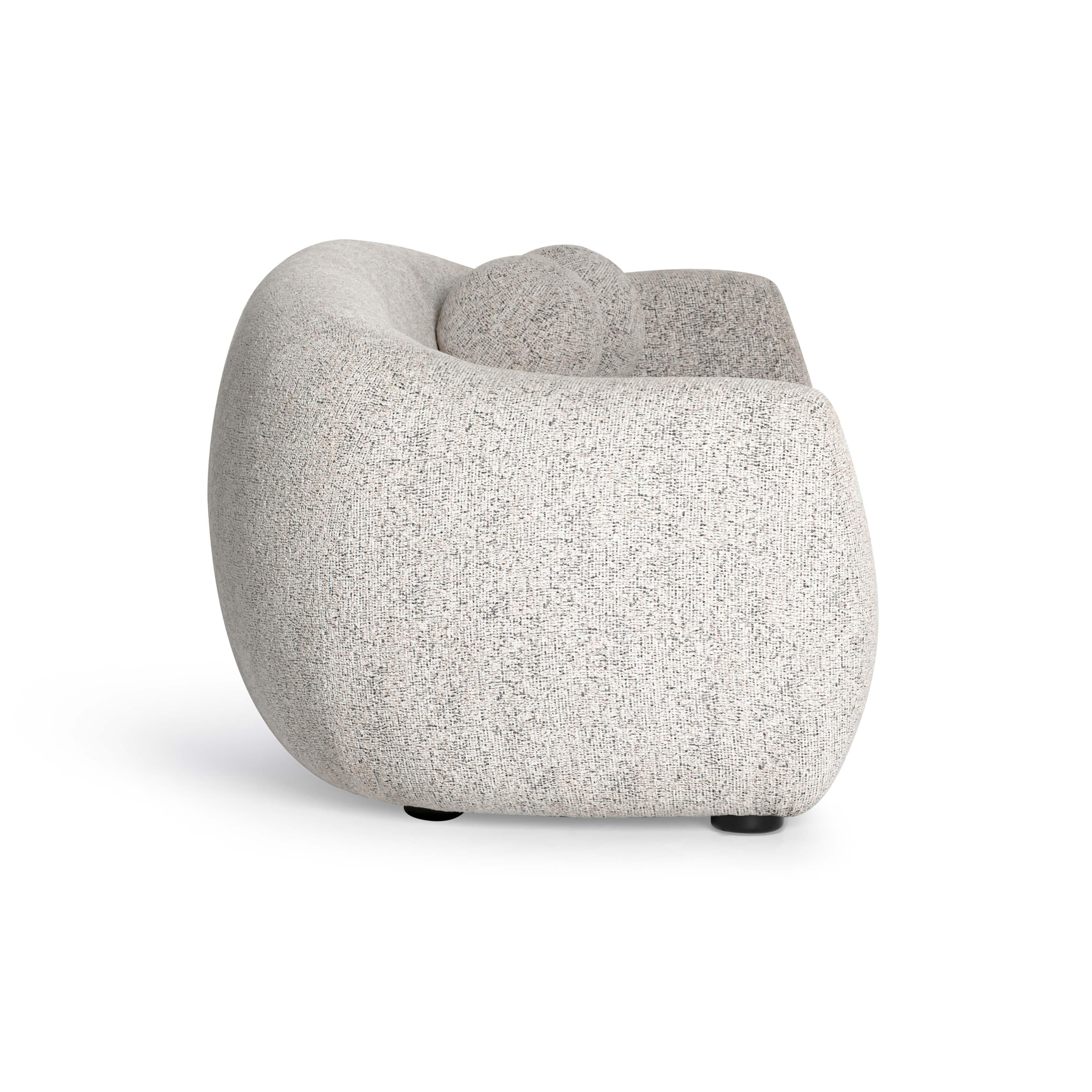 Judy Black and White Woven Fabric Sofa - Image 3