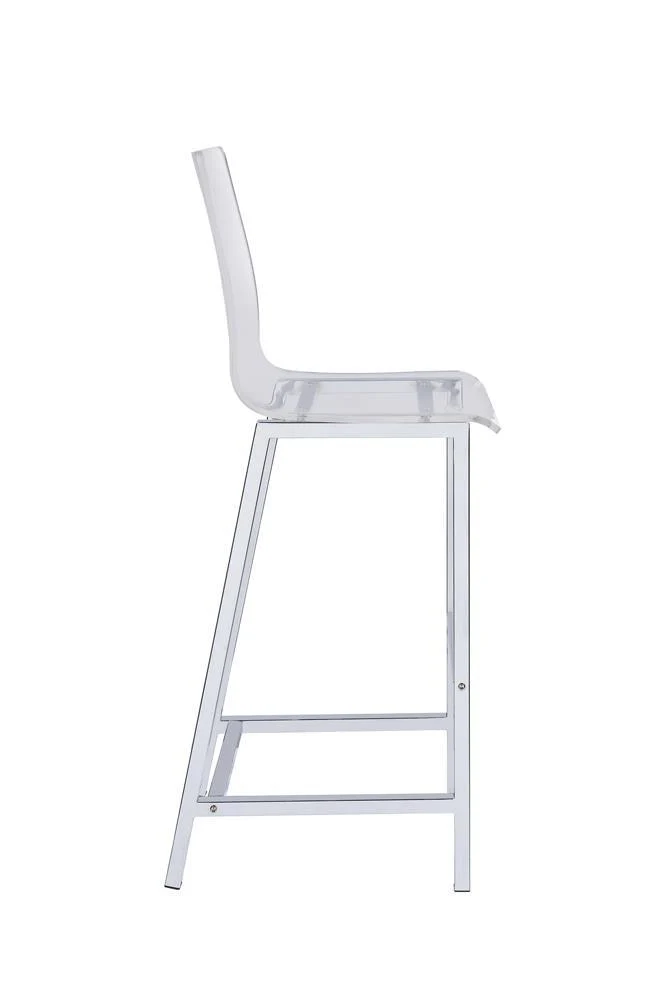 Juelia Chrome/Clear Acrylic Bar Stools, Set of 2 - Image 7