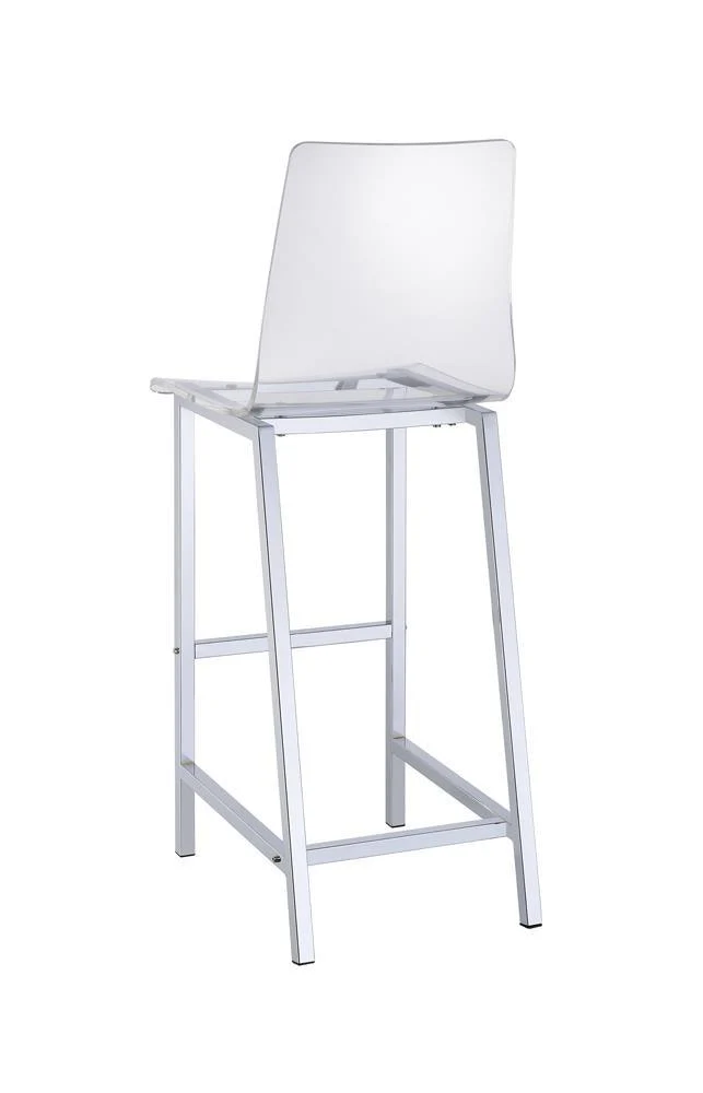 Juelia Chrome/Clear Acrylic Bar Stools, Set of 2 - Image 8