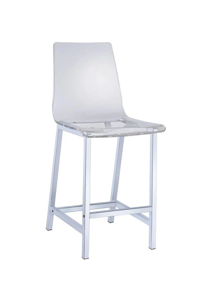 Juelia Chrome/Clear Acrylic Counter Height Stools, Set of 2 - Image 2