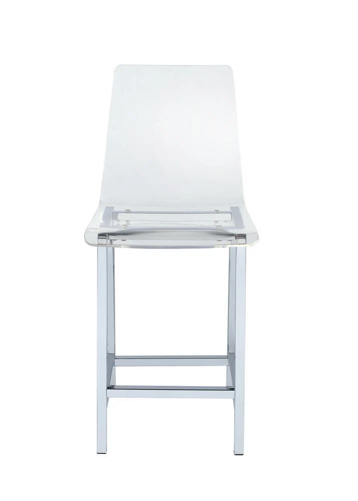 Juelia Chrome/Clear Acrylic Counter Height Stools, Set of 2 - Image 3