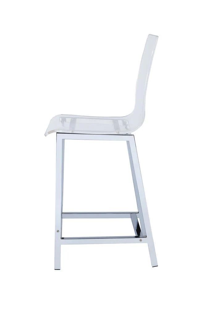 Juelia Chrome/Clear Acrylic Counter Height Stools, Set of 2 - Image 4