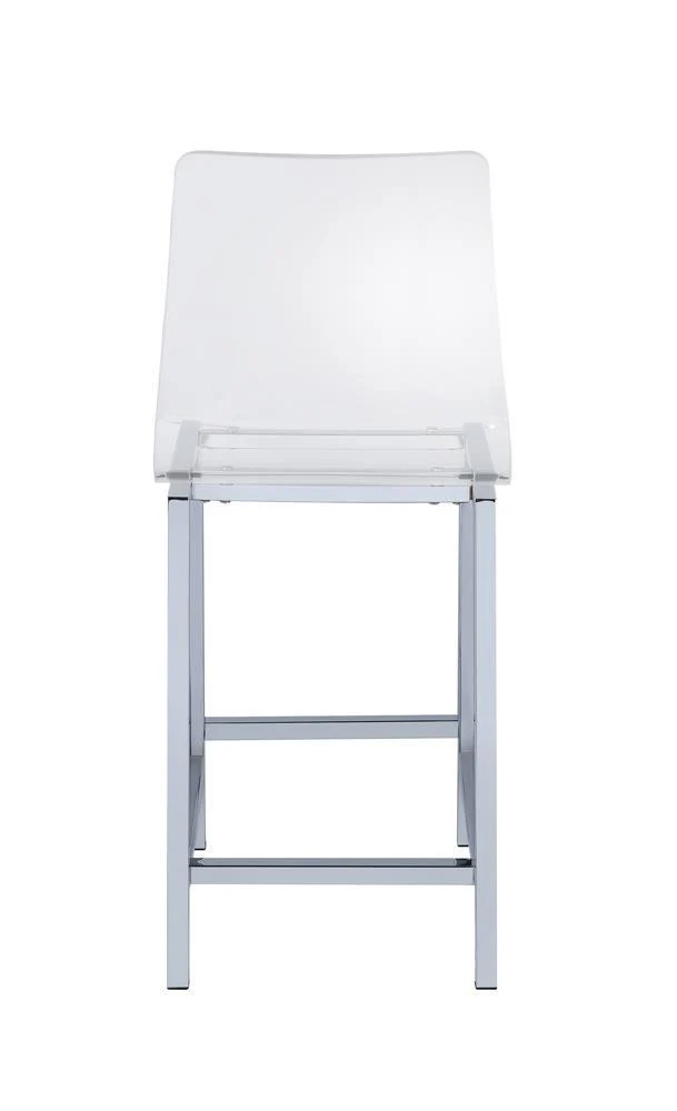 Juelia Chrome/Clear Acrylic Counter Height Stools, Set of 2 - Image 5