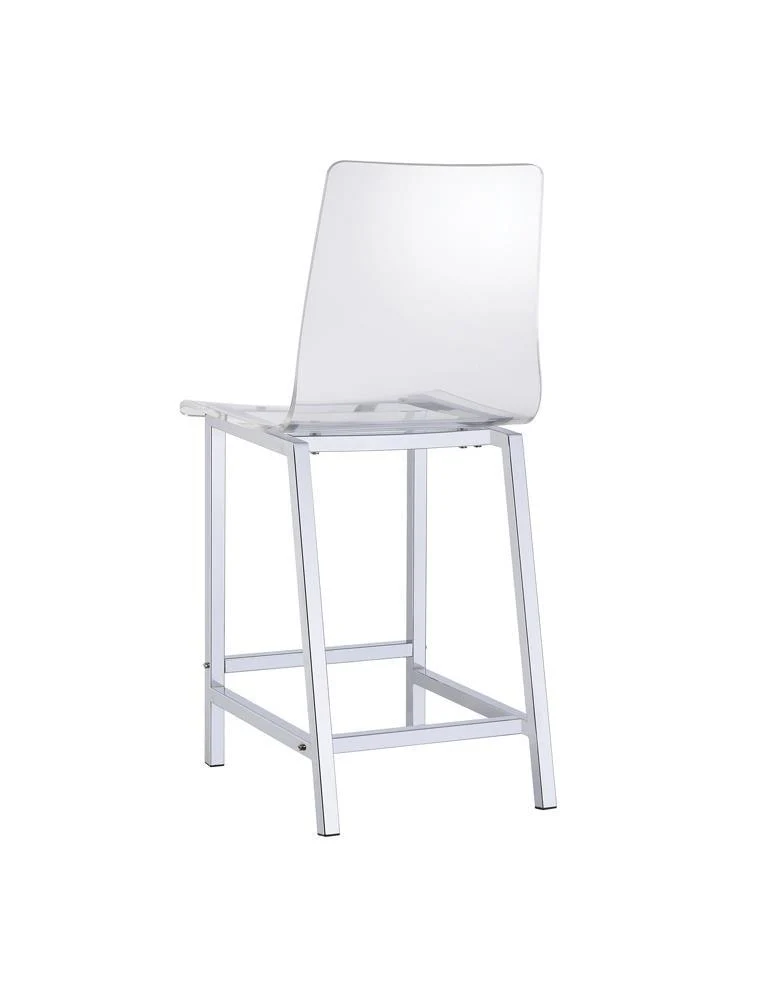 Juelia Chrome/Clear Acrylic Counter Height Stools, Set of 2 - Image 7