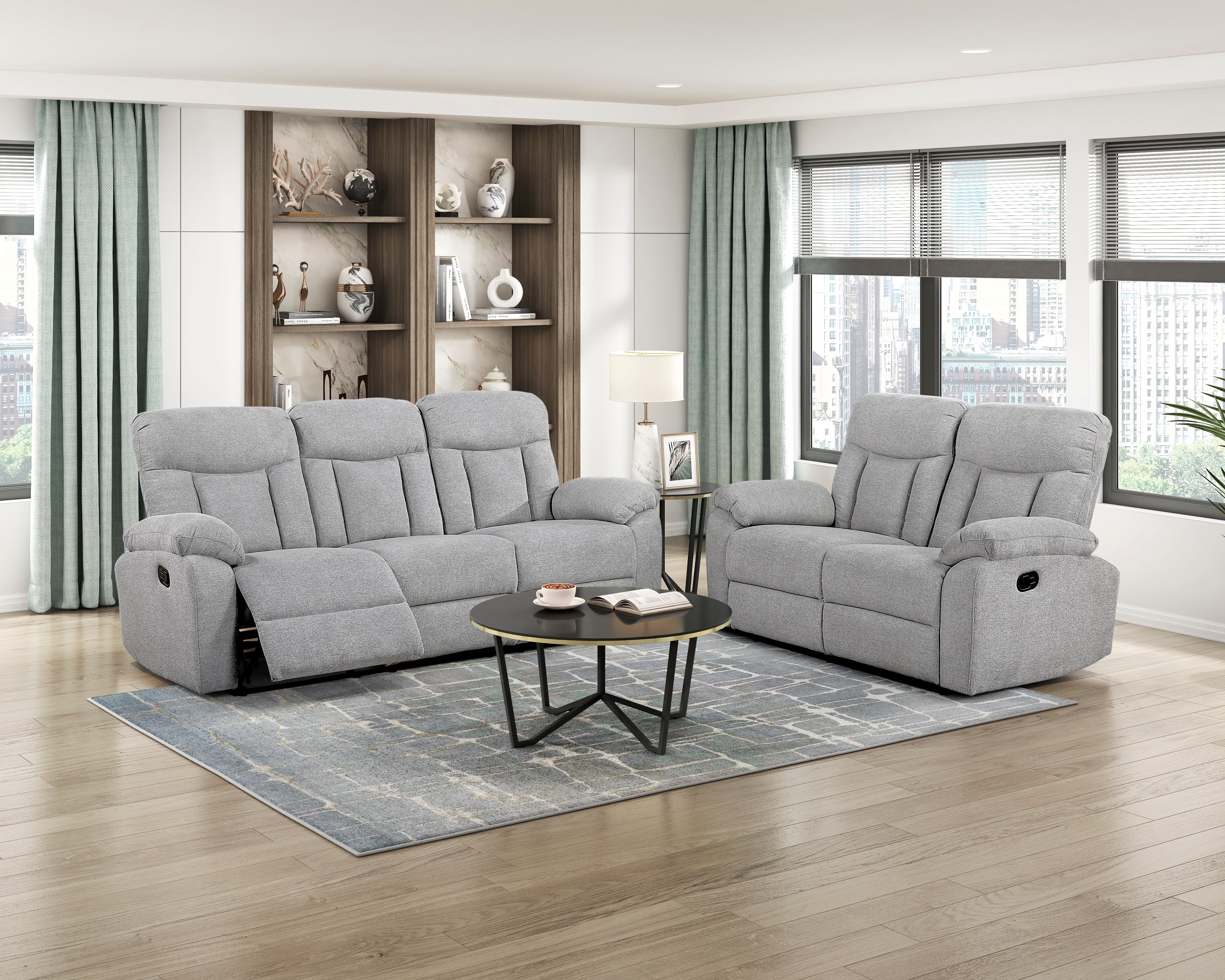 Jules Gray Double Reclining Sofa - Image 2